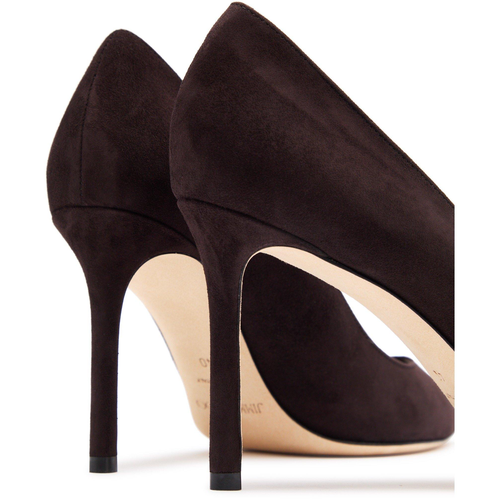 BROWN - Jimmy Choo - Women's Romy 85 Suede Court Shoes - 5