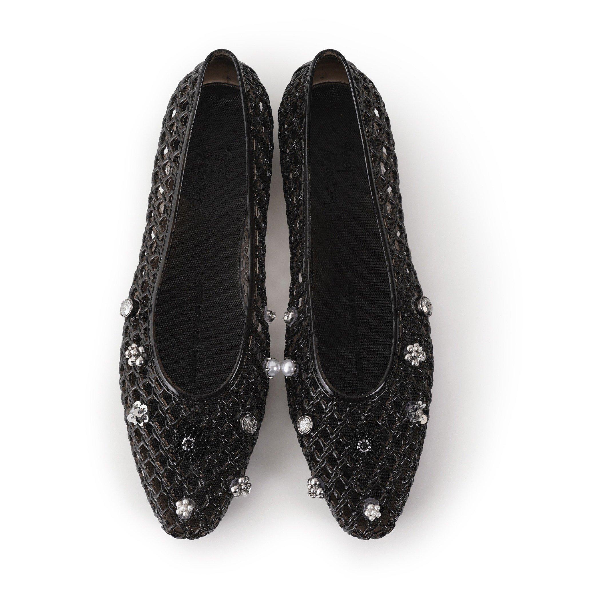 BLACK - Heavenly Jelly - Women's Glint Embellished Ballet Pumps - 4