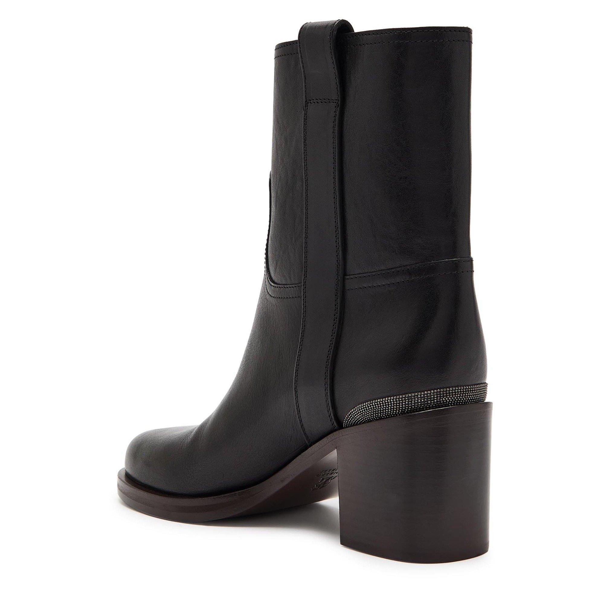BLACK - Brunello Cucinelli - PAIR OF ANKLE BOOTS WITH HEELS - 2