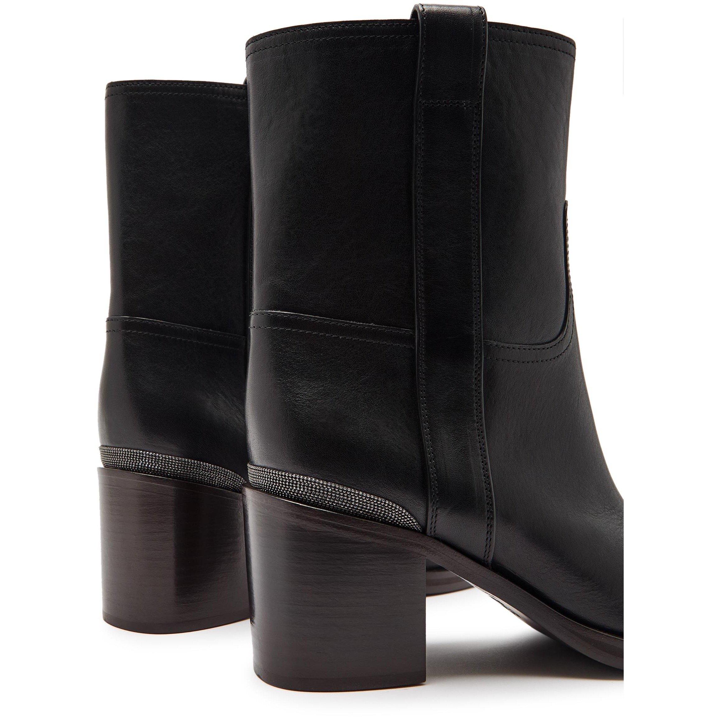 BLACK - Brunello Cucinelli - PAIR OF ANKLE BOOTS WITH HEELS - 5
