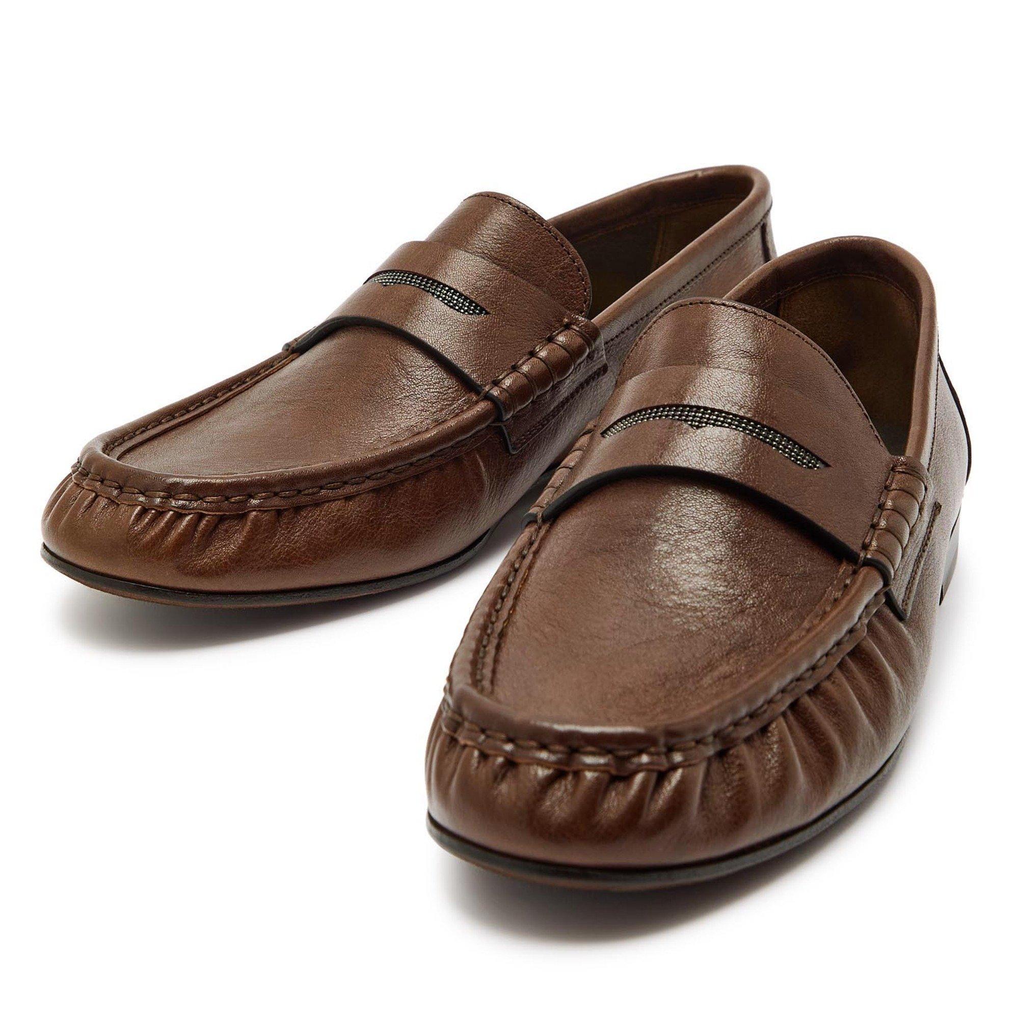 BROWN - Brunello Cucinelli - Women's Leather Loafers - 4