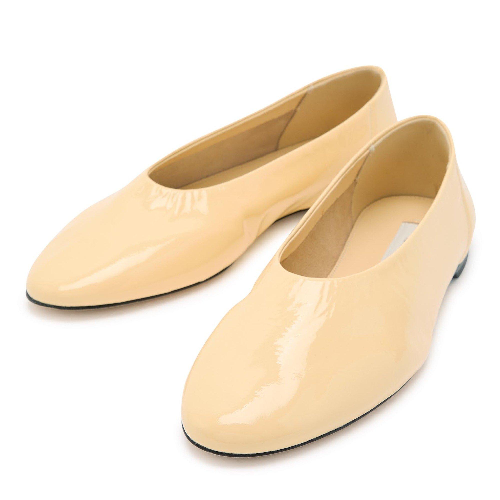 YELLOW - Toteme - Women's Slip Naplack Leather Ballet Pumps - 4