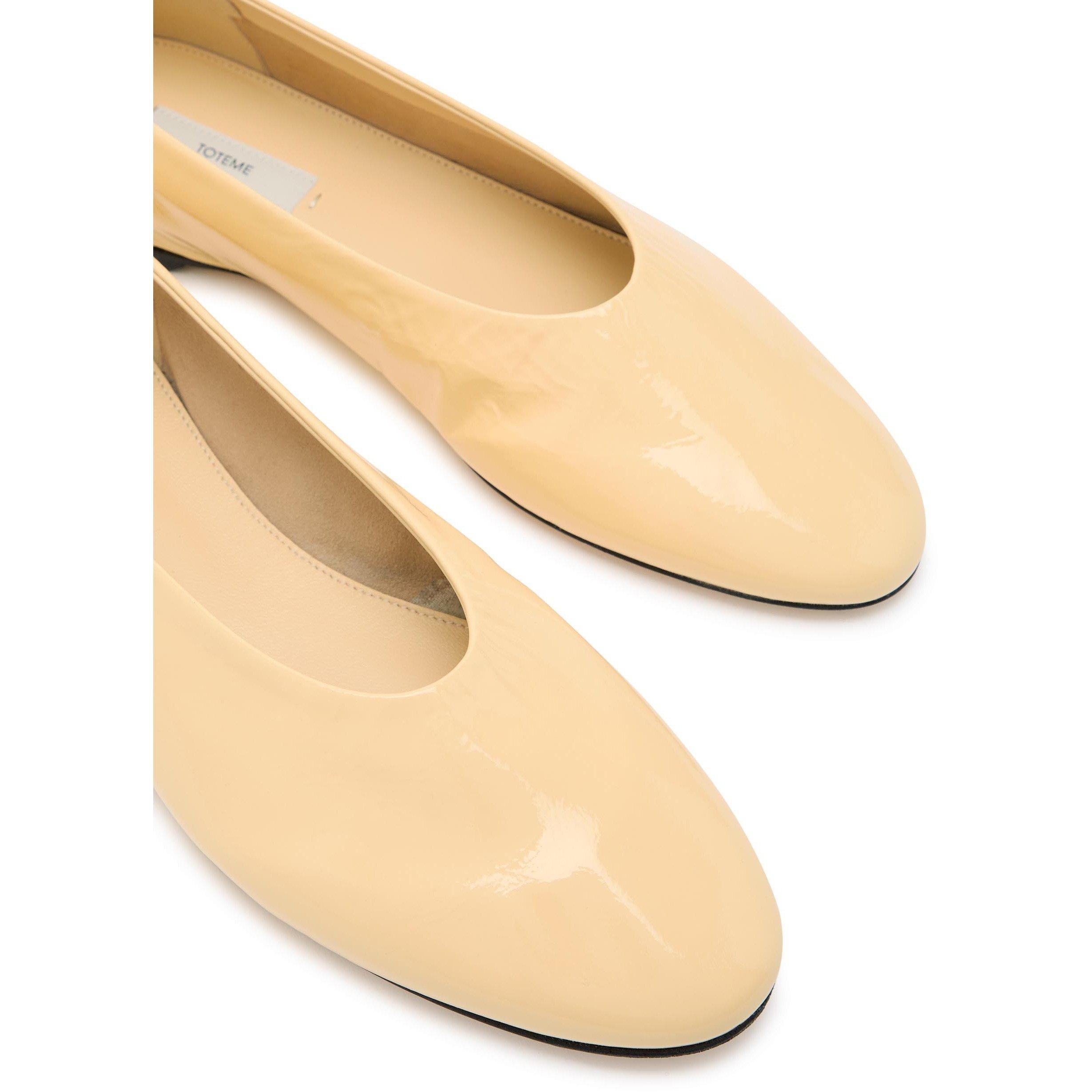 YELLOW - Toteme - Women's Slip Naplack Leather Ballet Pumps - 5