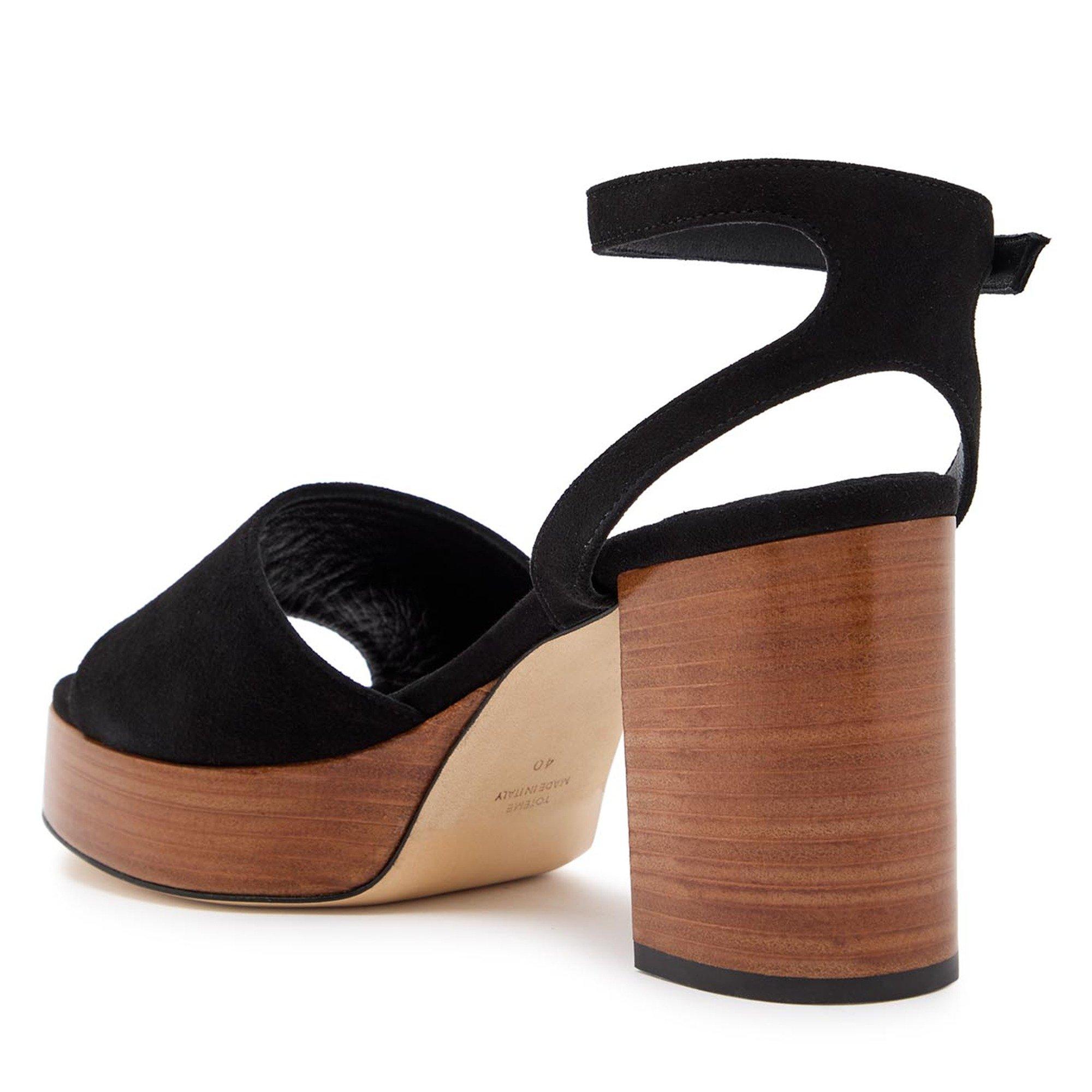 BLACK OTHER - Toteme - Women's Suede Heeled Platform Sandals - 2