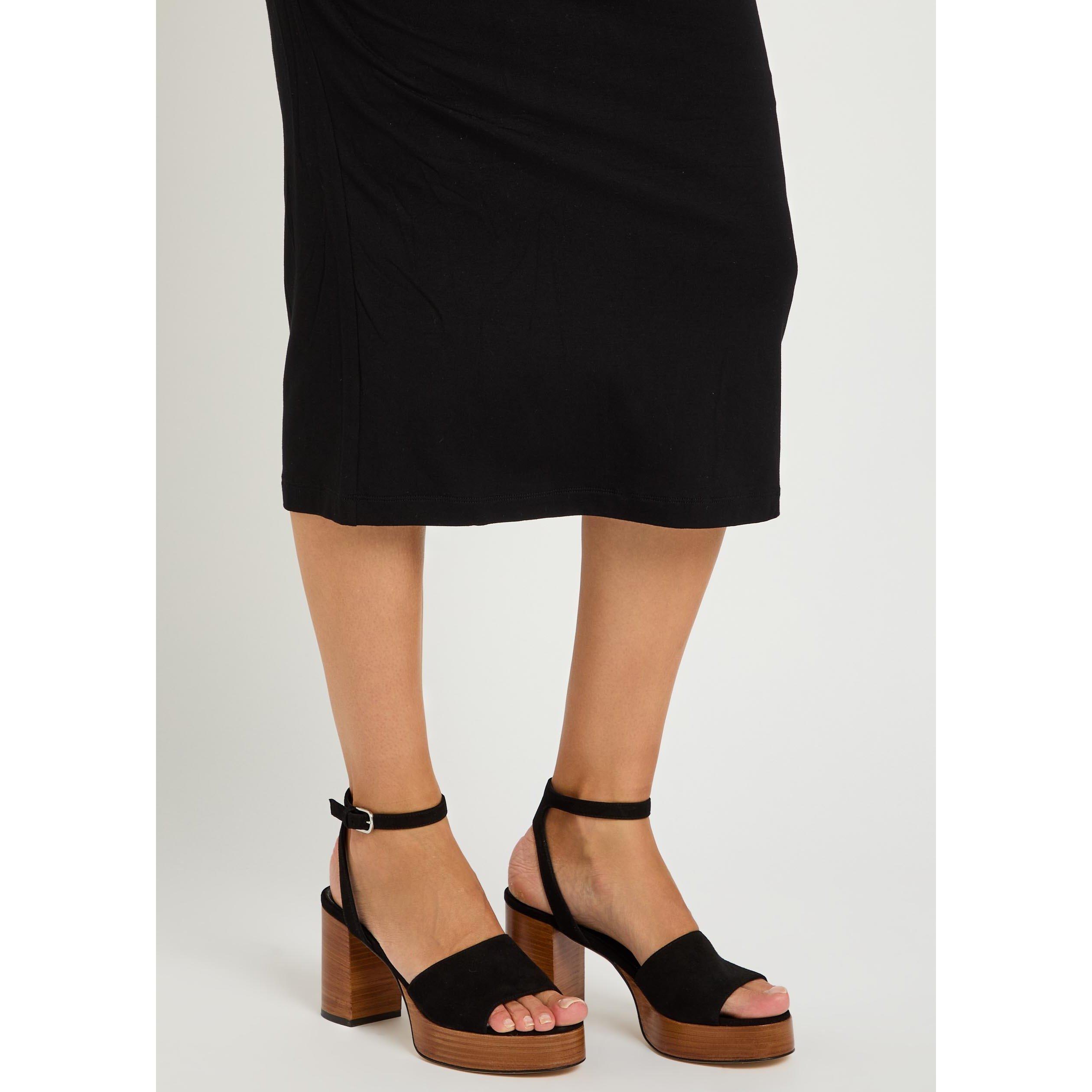 BLACK OTHER - Toteme - Women's Suede Heeled Platform Sandals - 3