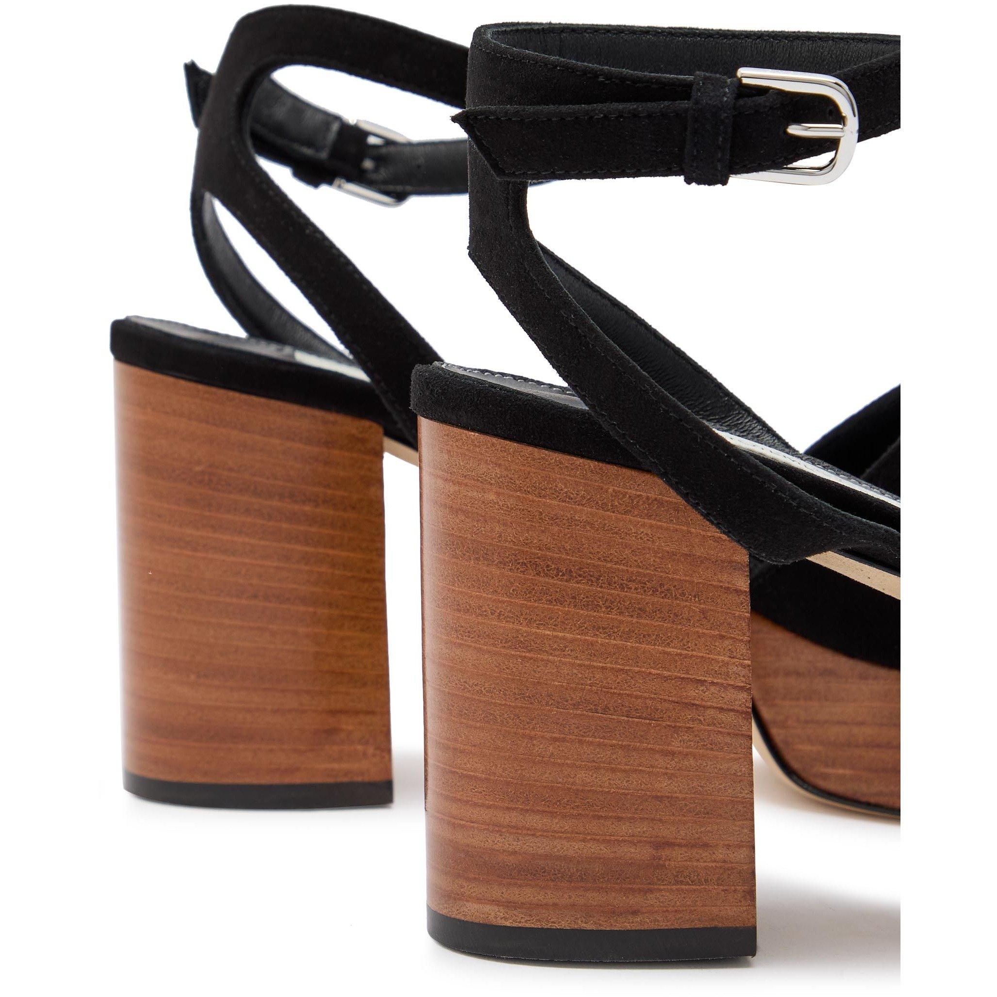 BLACK OTHER - Toteme - Women's Suede Heeled Platform Sandals - 5