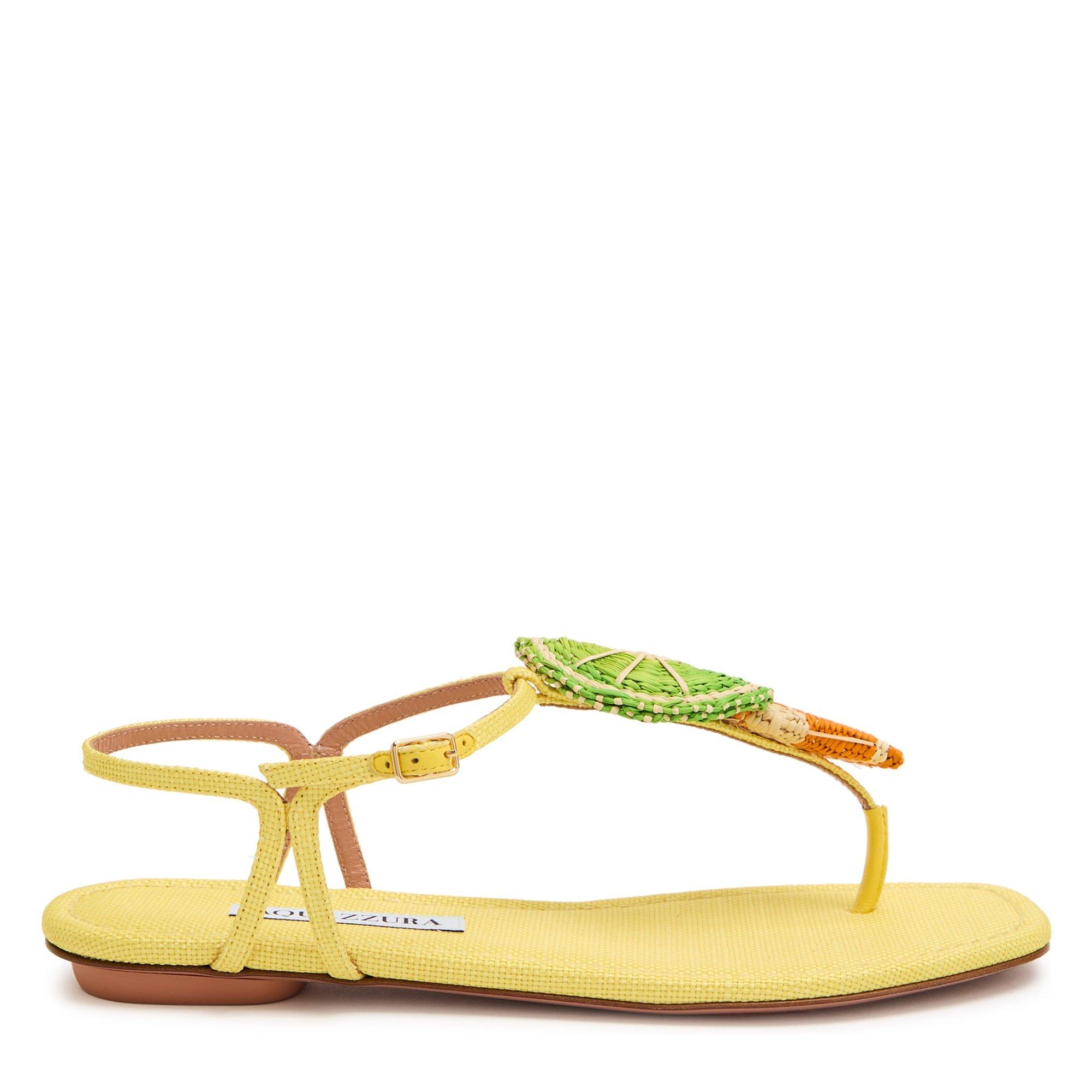 YELLOW - Aquazzura - Women's Citrus Sugar Flat Sandals - 1