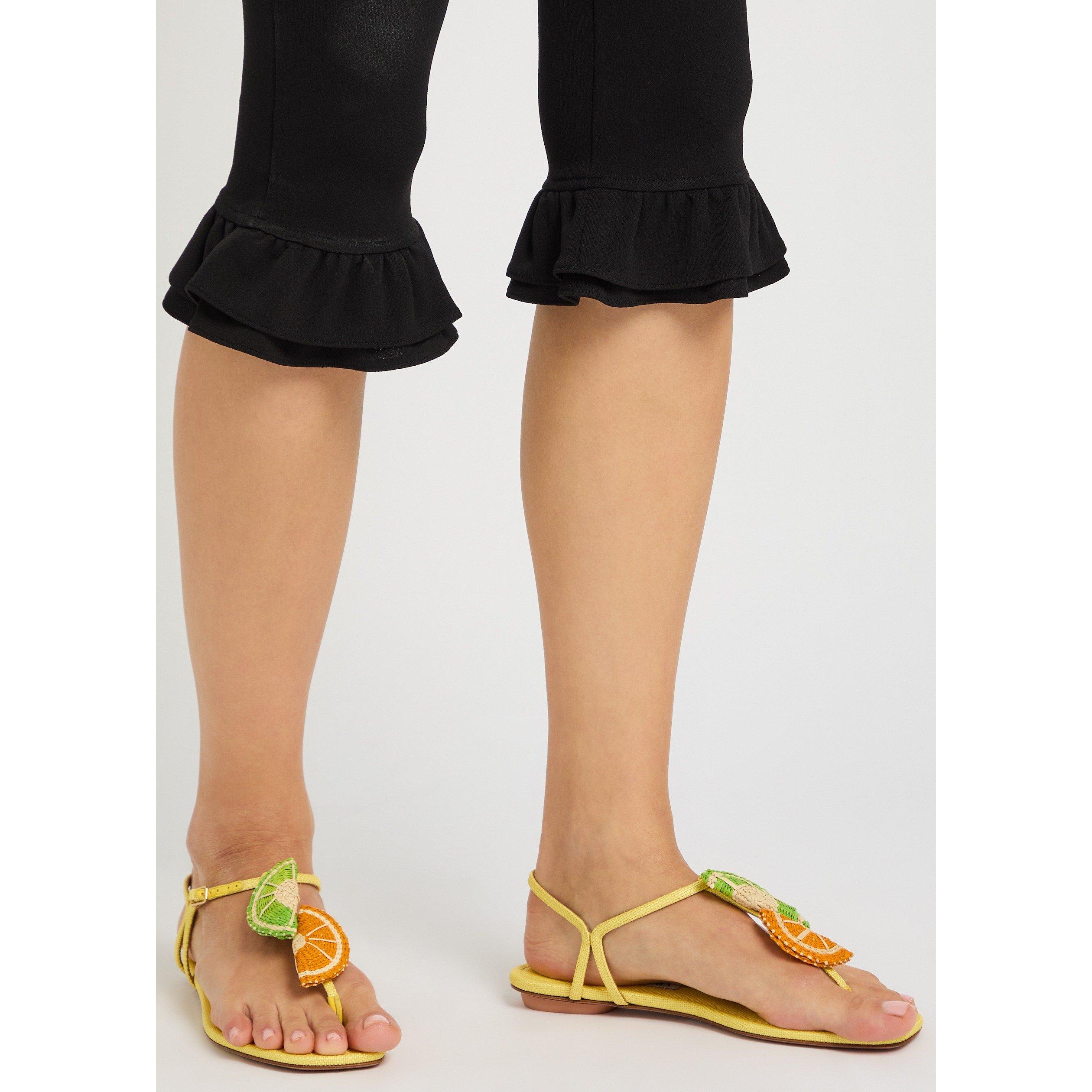 YELLOW - Aquazzura - Women's Citrus Sugar Flat Sandals - 3