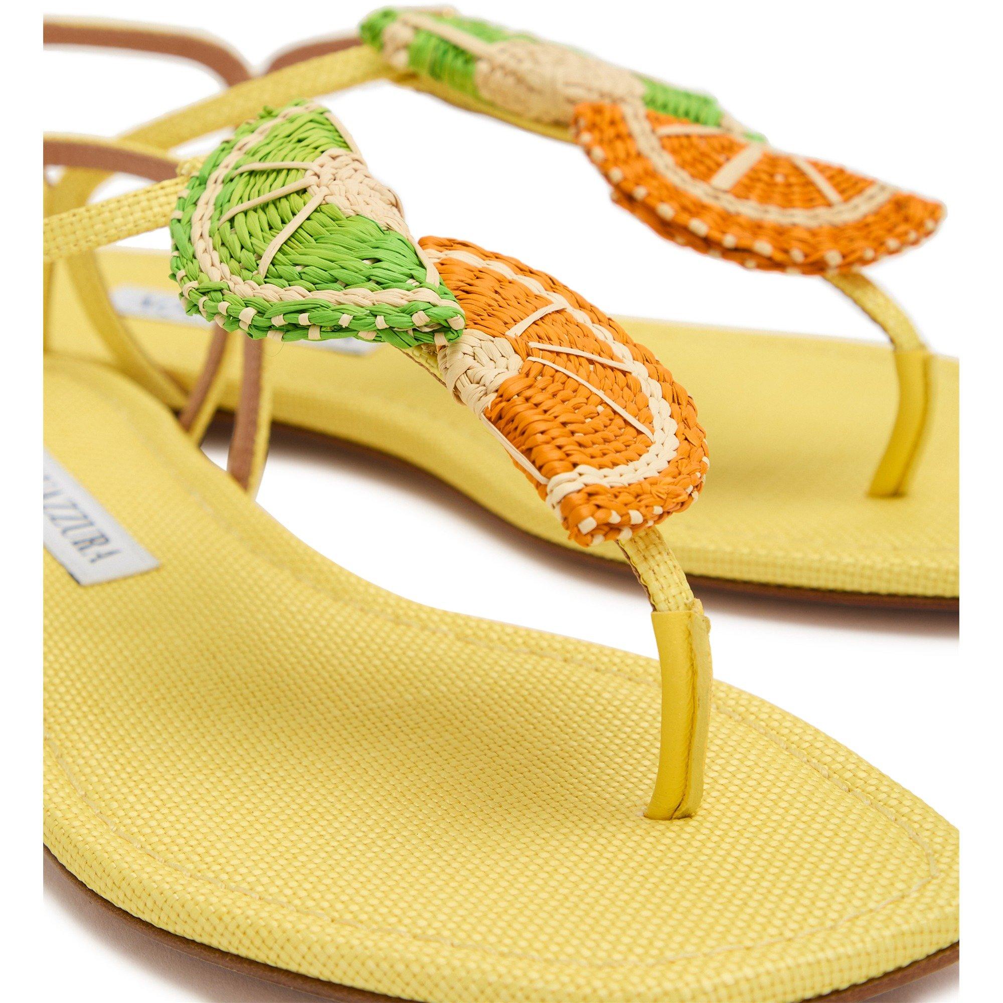 YELLOW - Aquazzura - Women's Citrus Sugar Flat Sandals - 5