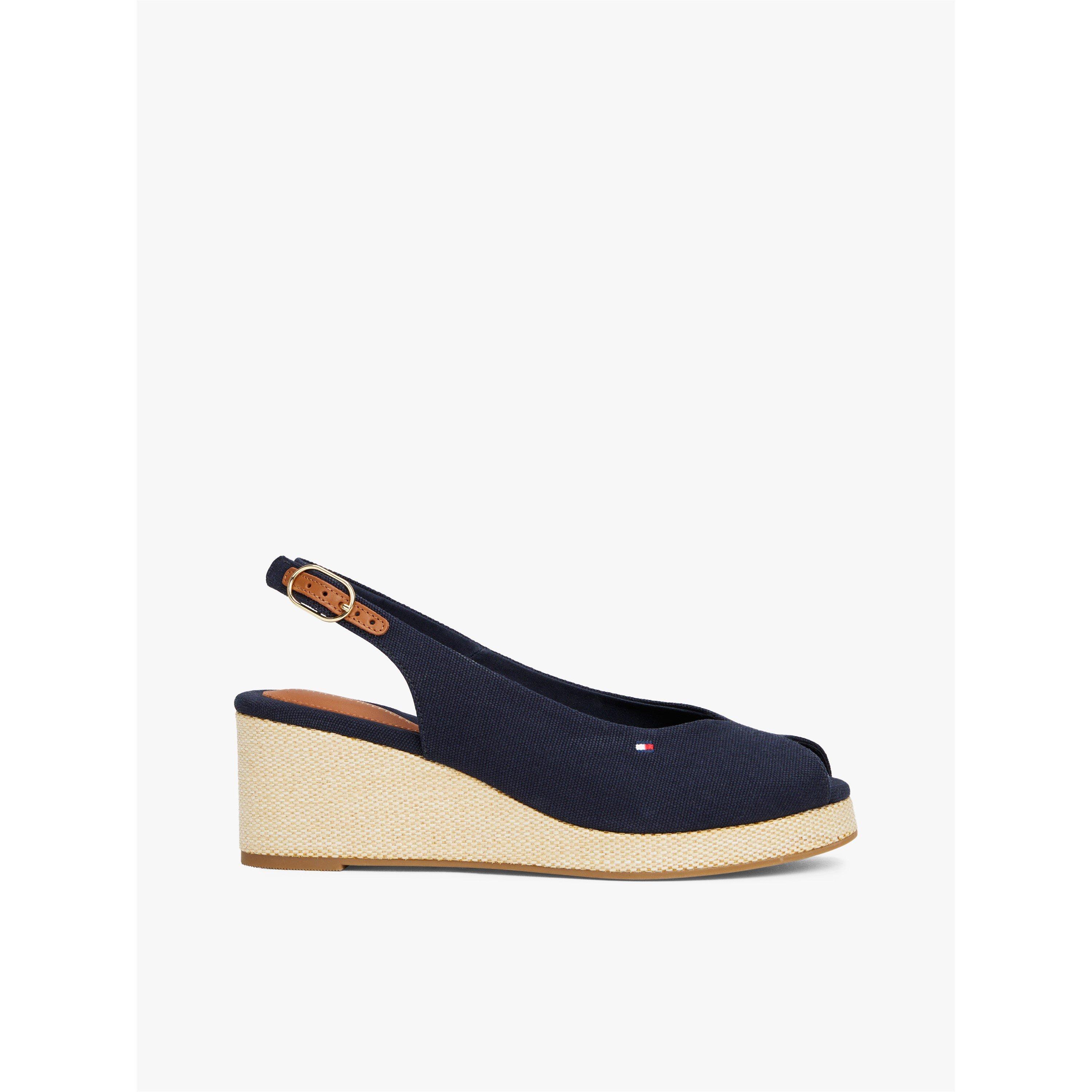 Tommy Hilfiger Iconic Elba Sling Back Wedges - Space Blue - Size 4 (37)