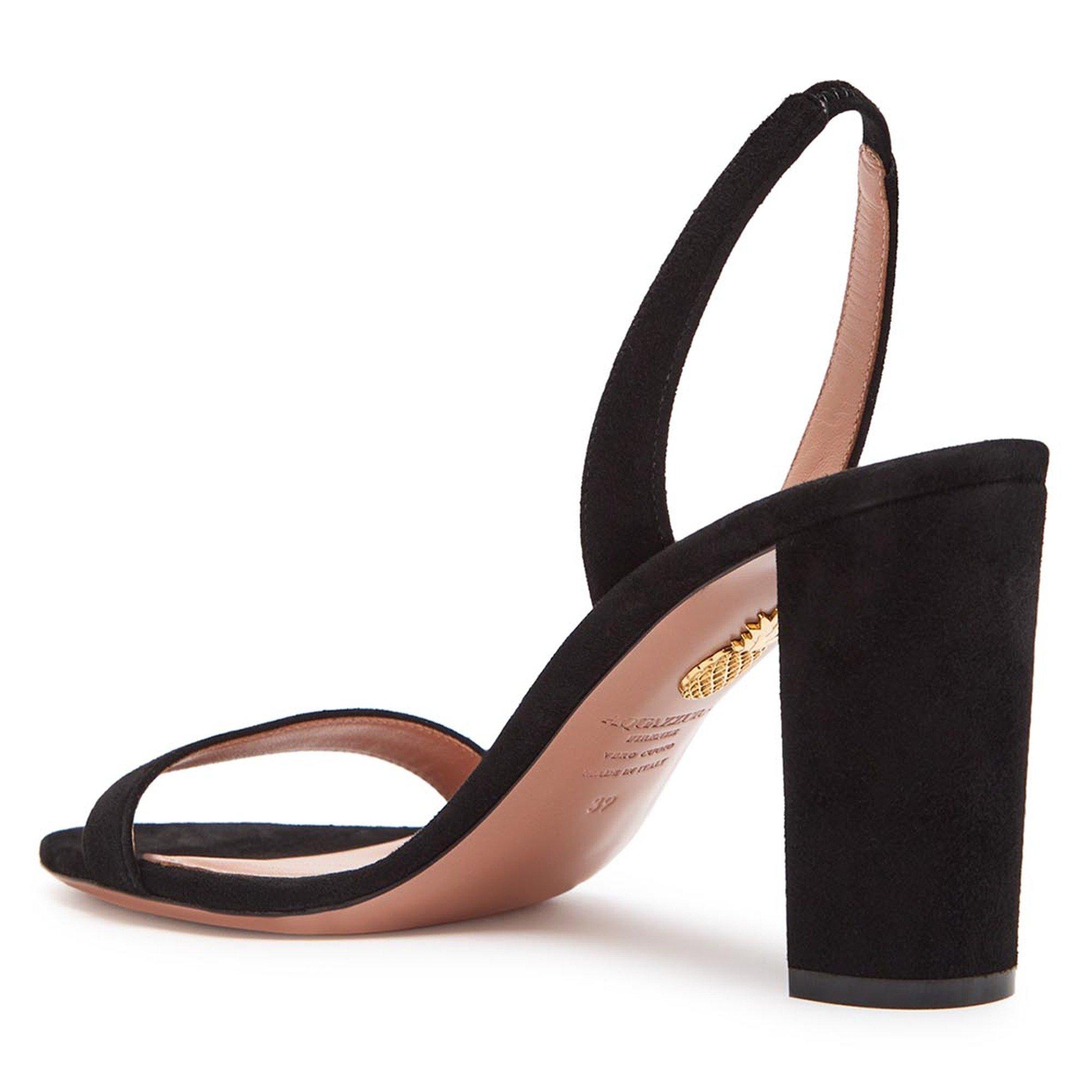 BLACK - Aquazzura - Women's So Nude Suede Heeled Sandals - 2