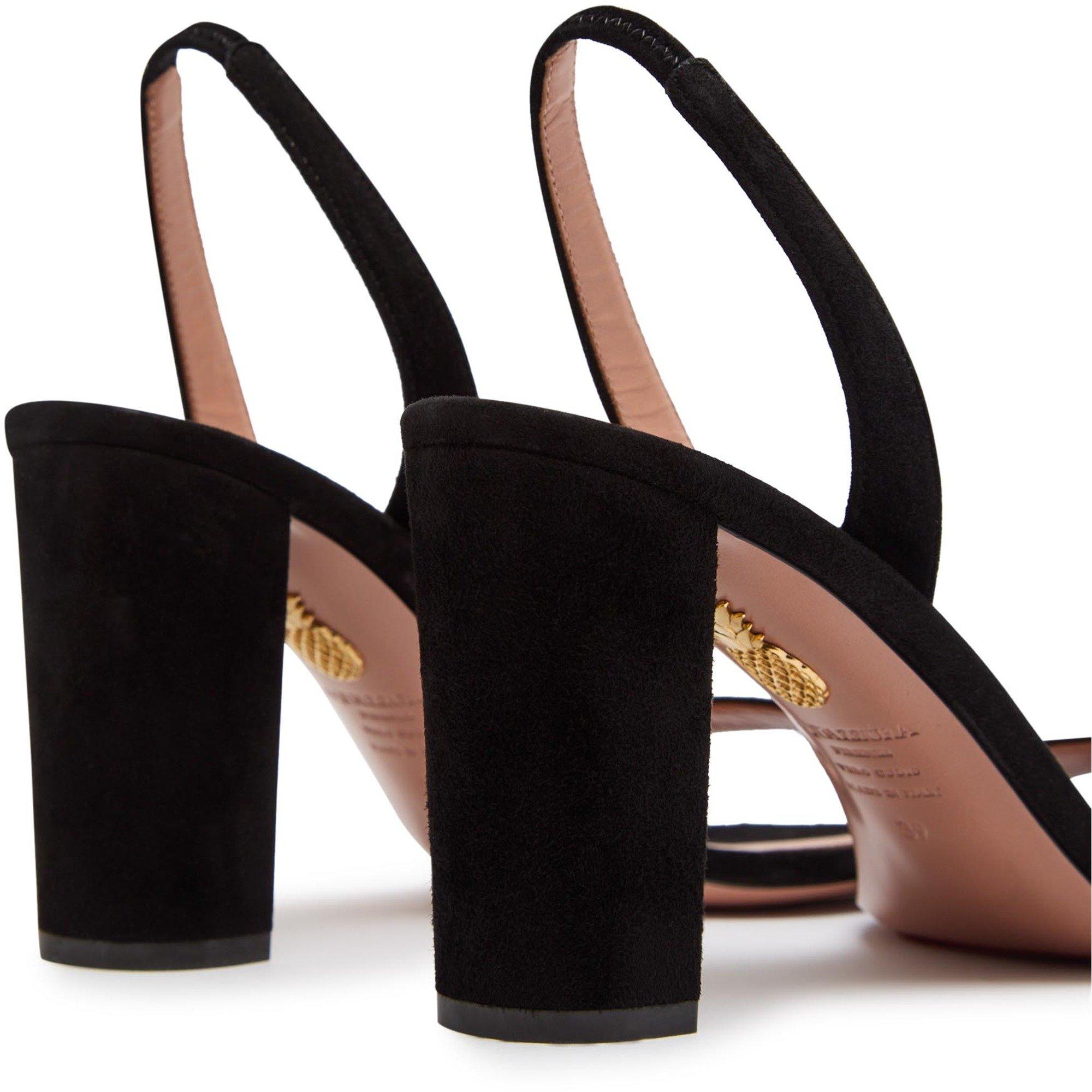 BLACK - Aquazzura - Women's So Nude Suede Heeled Sandals - 5