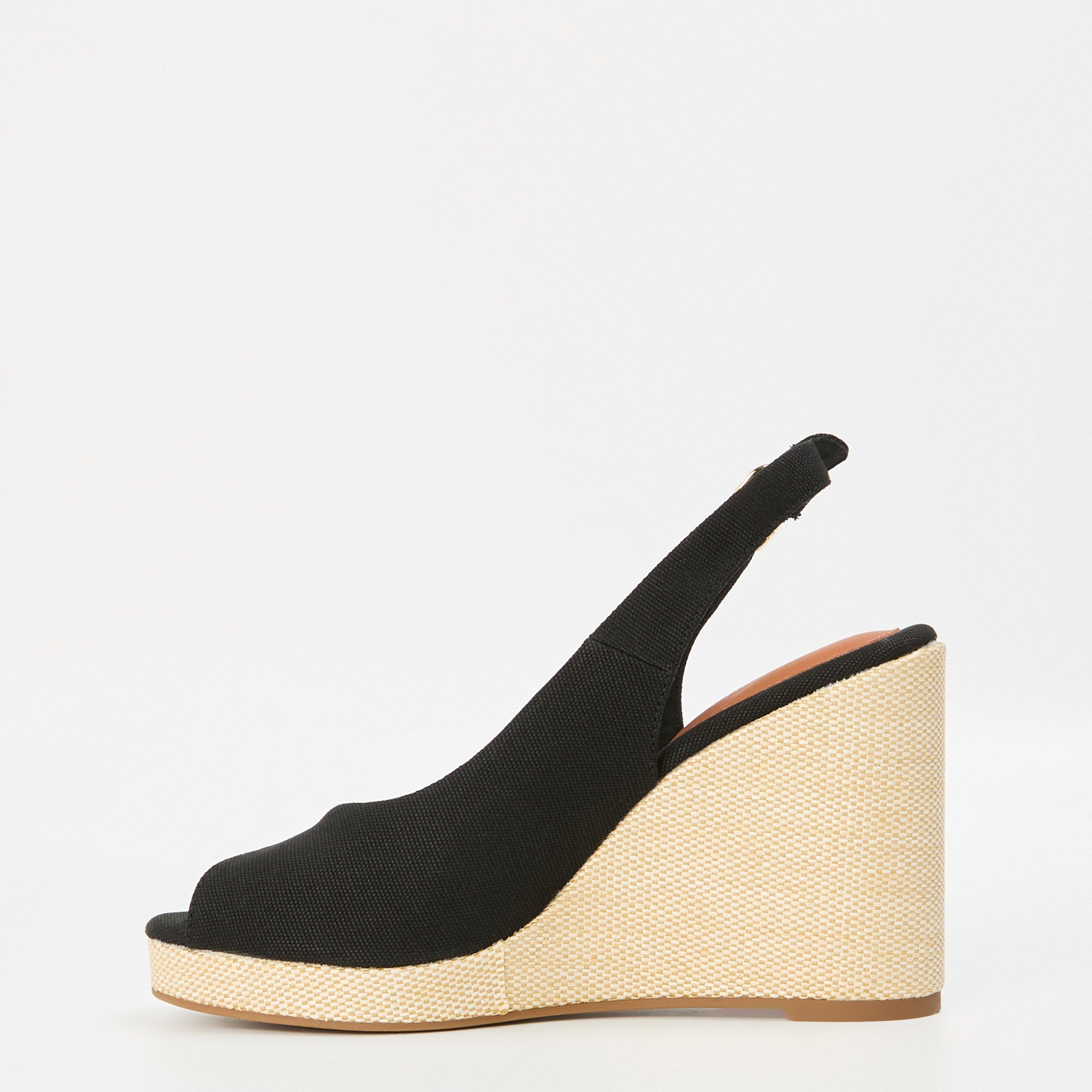 Black - Tommy Hilfiger - Iconic Elena Sling Back Wedges - 2