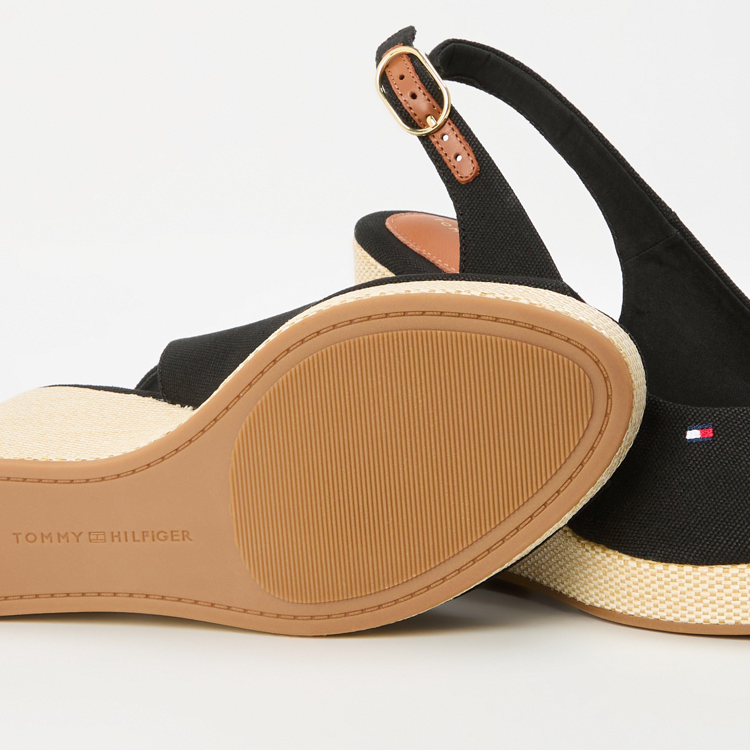 Black - Tommy Hilfiger - Iconic Elena Sling Back Wedges - 3