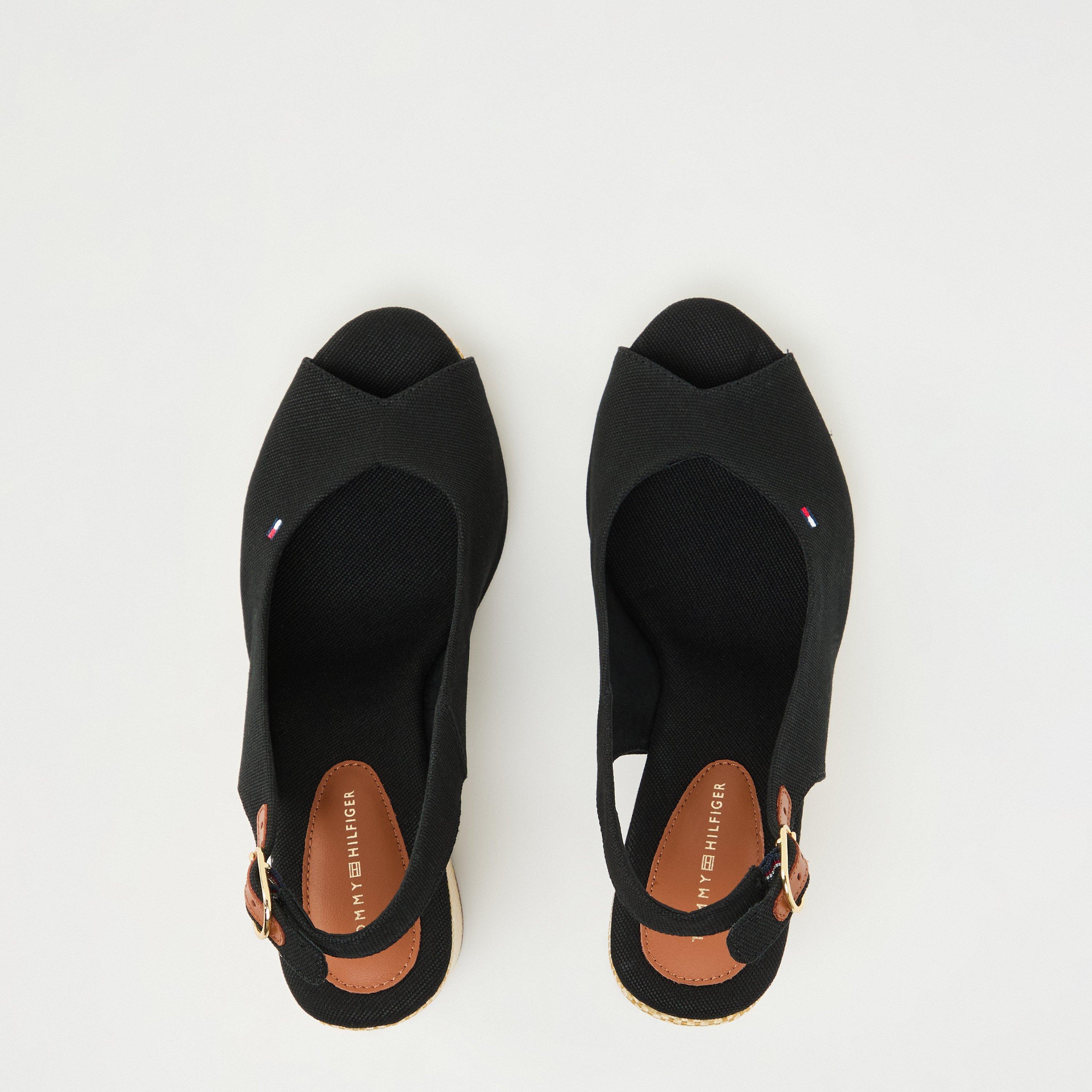 Black - Tommy Hilfiger - Iconic Elena Sling Back Wedges - 4