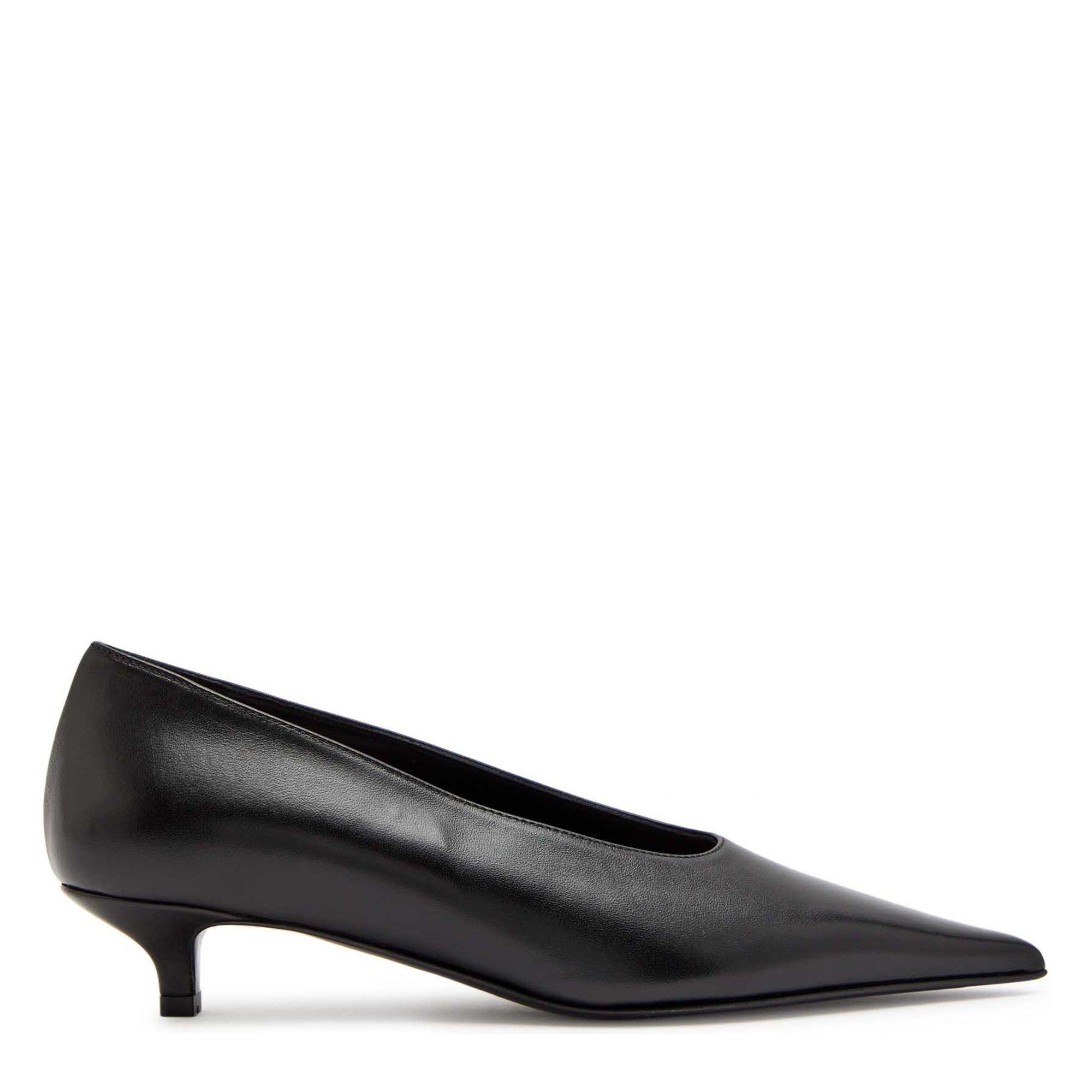 BLACK - Toteme - Women's Sharp Nappa Kitten Leather Court Shoes - 1