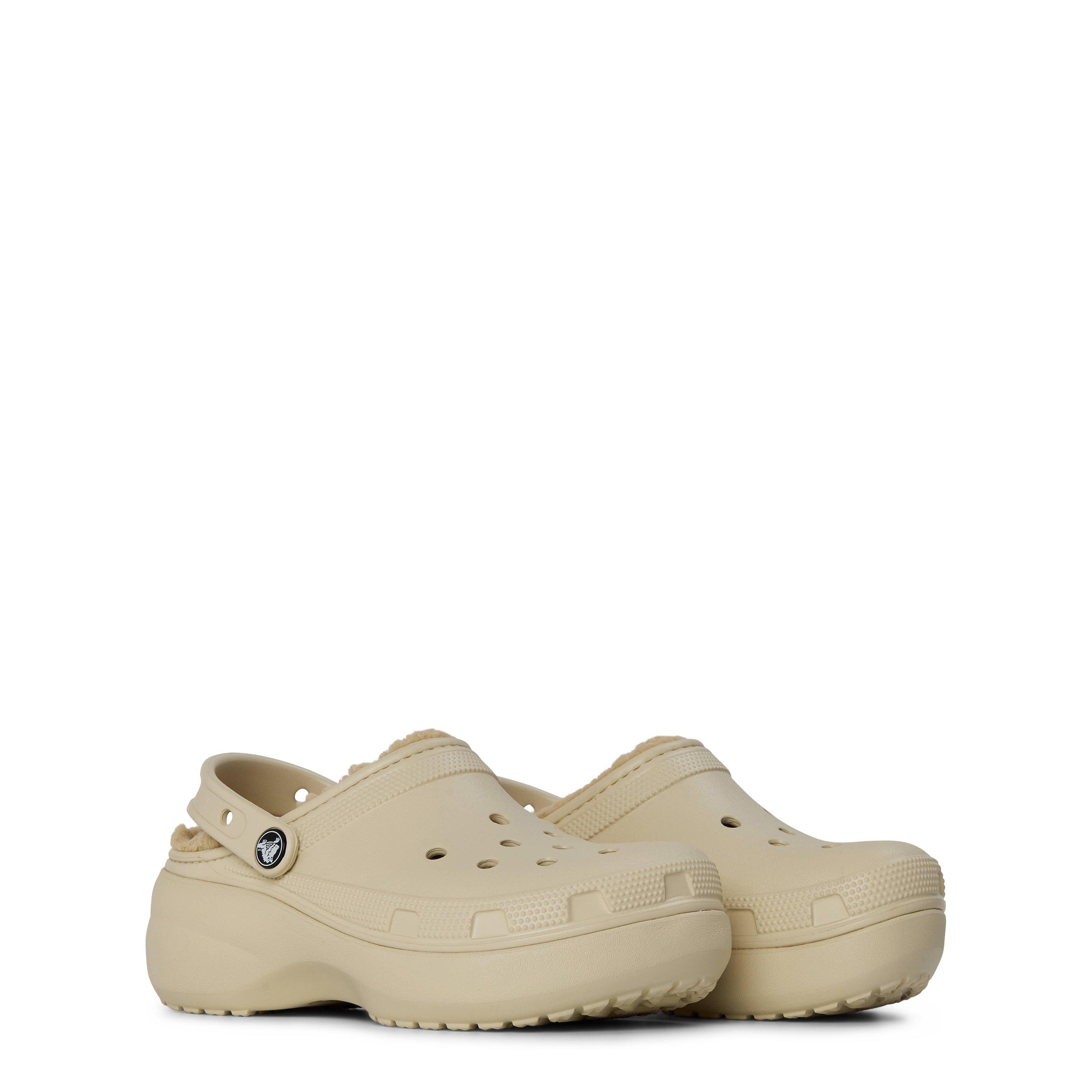 Bone - Crocs - Women's Classic Platform Lined Mule Slippers - 4
