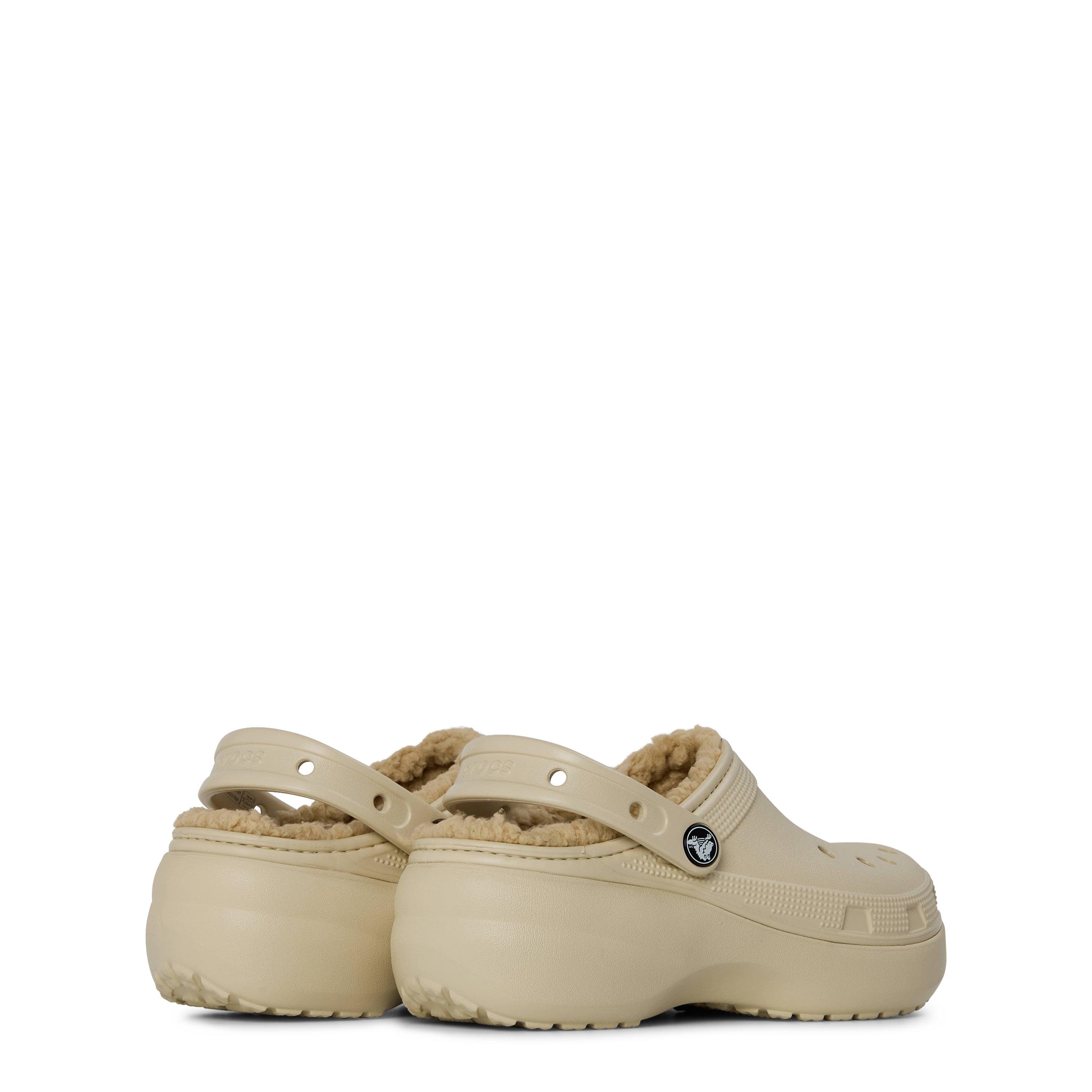 Bone - Crocs - Women's Classic Platform Lined Mule Slippers - 5