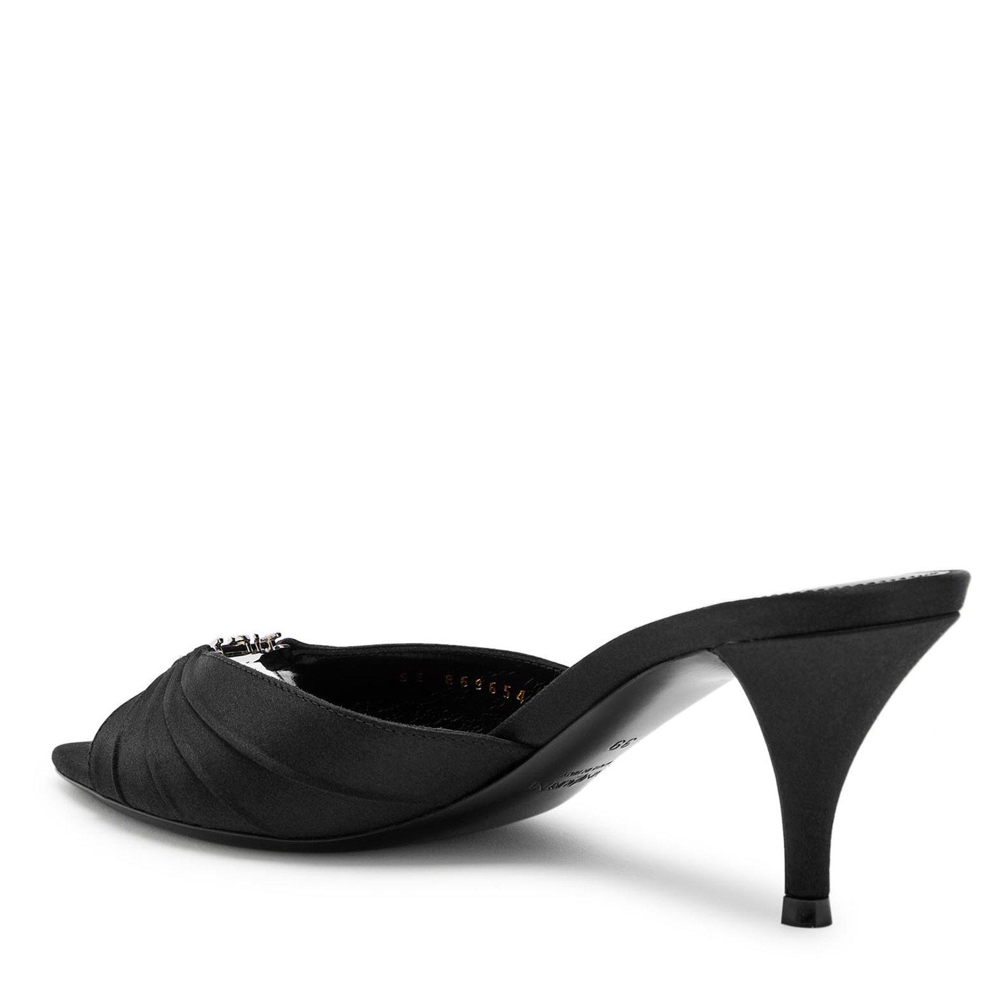 BLACK - Saint Laurent - Women's Jerry 60 Satin Kitten-Heel Sandals - 2
