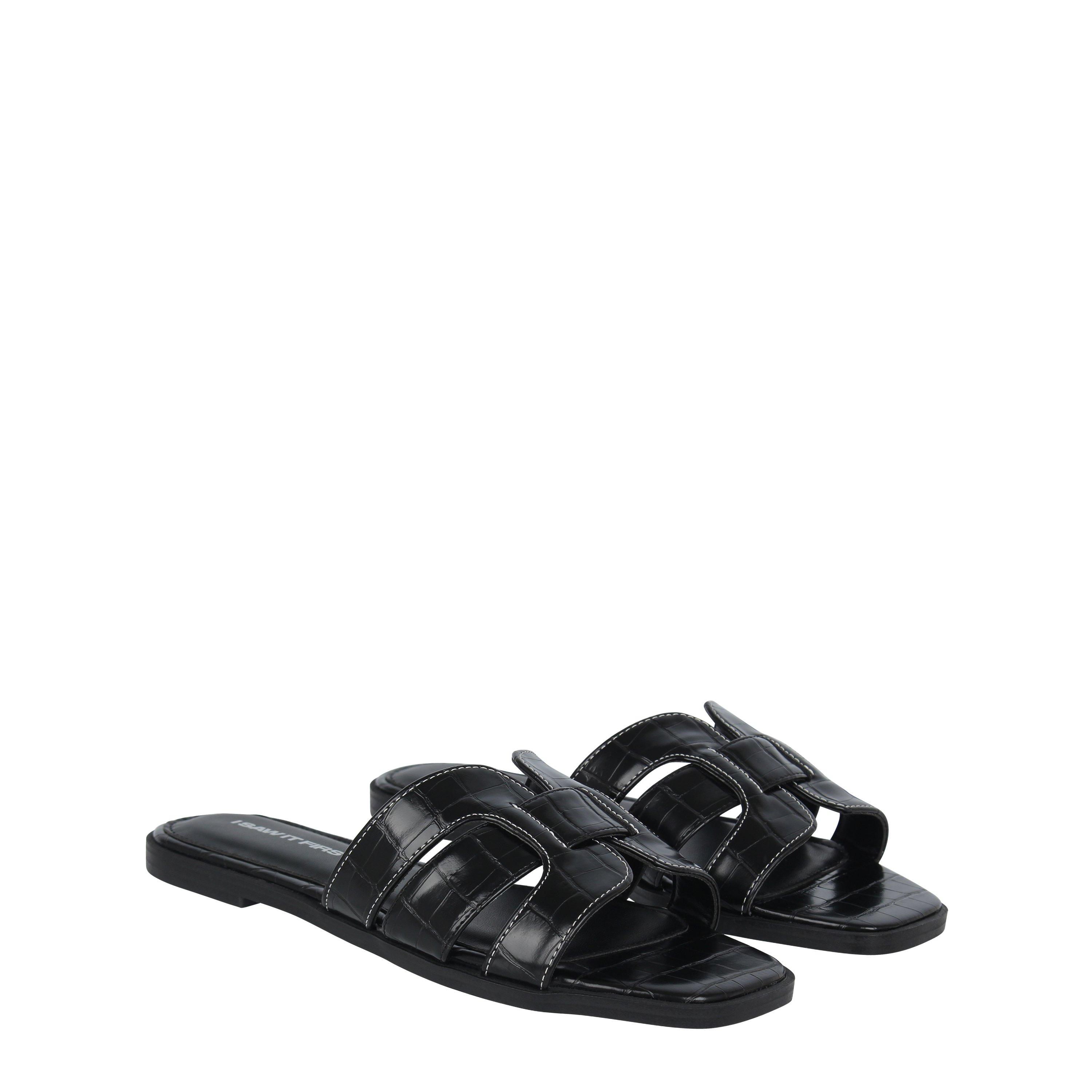 Black - I Saw It First - ISAWITFIRST Faux Leather Caged Sandals - 3