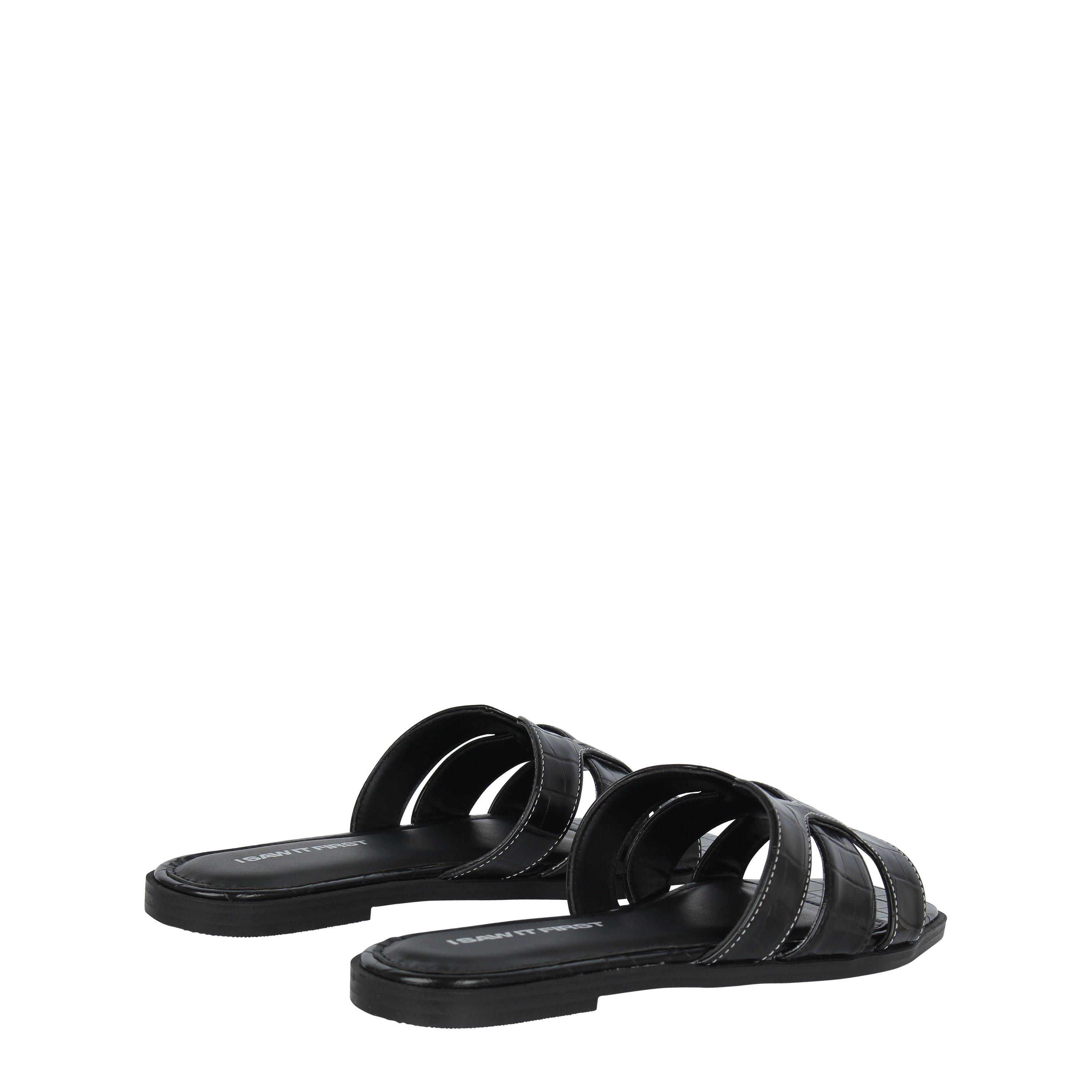 Black - I Saw It First - ISAWITFIRST Faux Leather Caged Sandals - 4