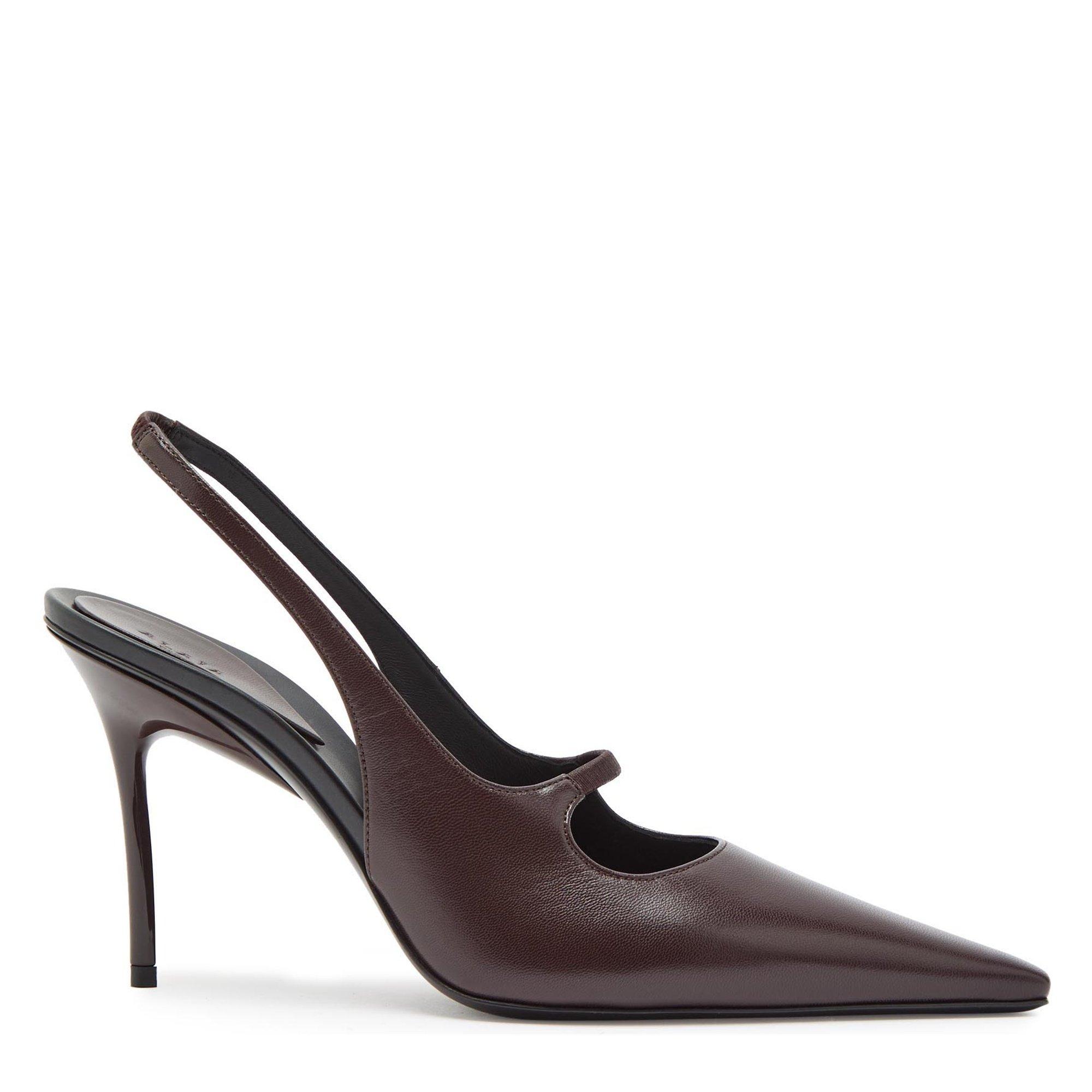 BROWN - Alaia - Women's Drop Leather 90mm Slingbacks - 1