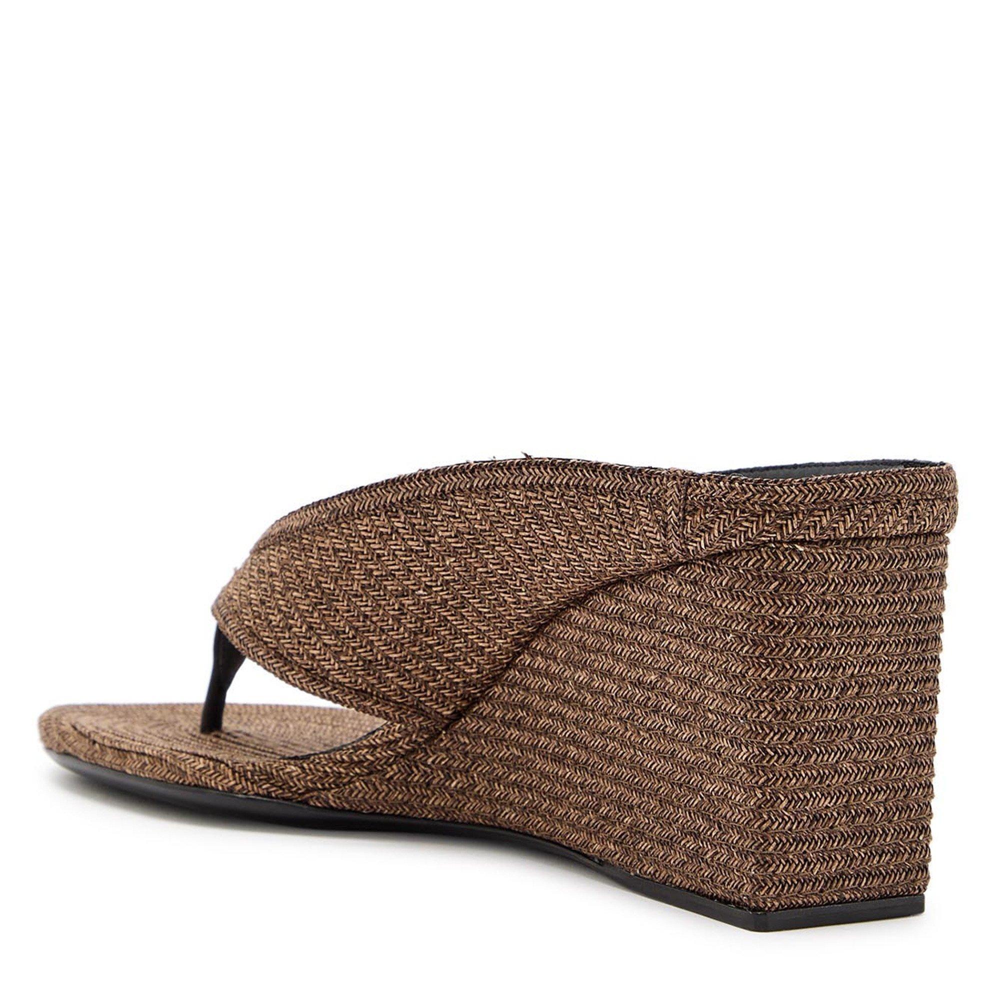 BROWN - Alaia - Women's Cube Wedge Tong 75 Sandals - 2