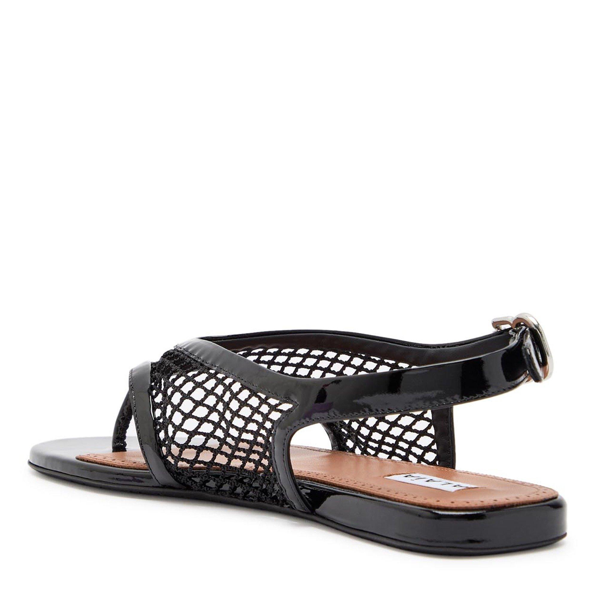 BLACK - Alaia - Women's Fishnet Flat Sandals - 2