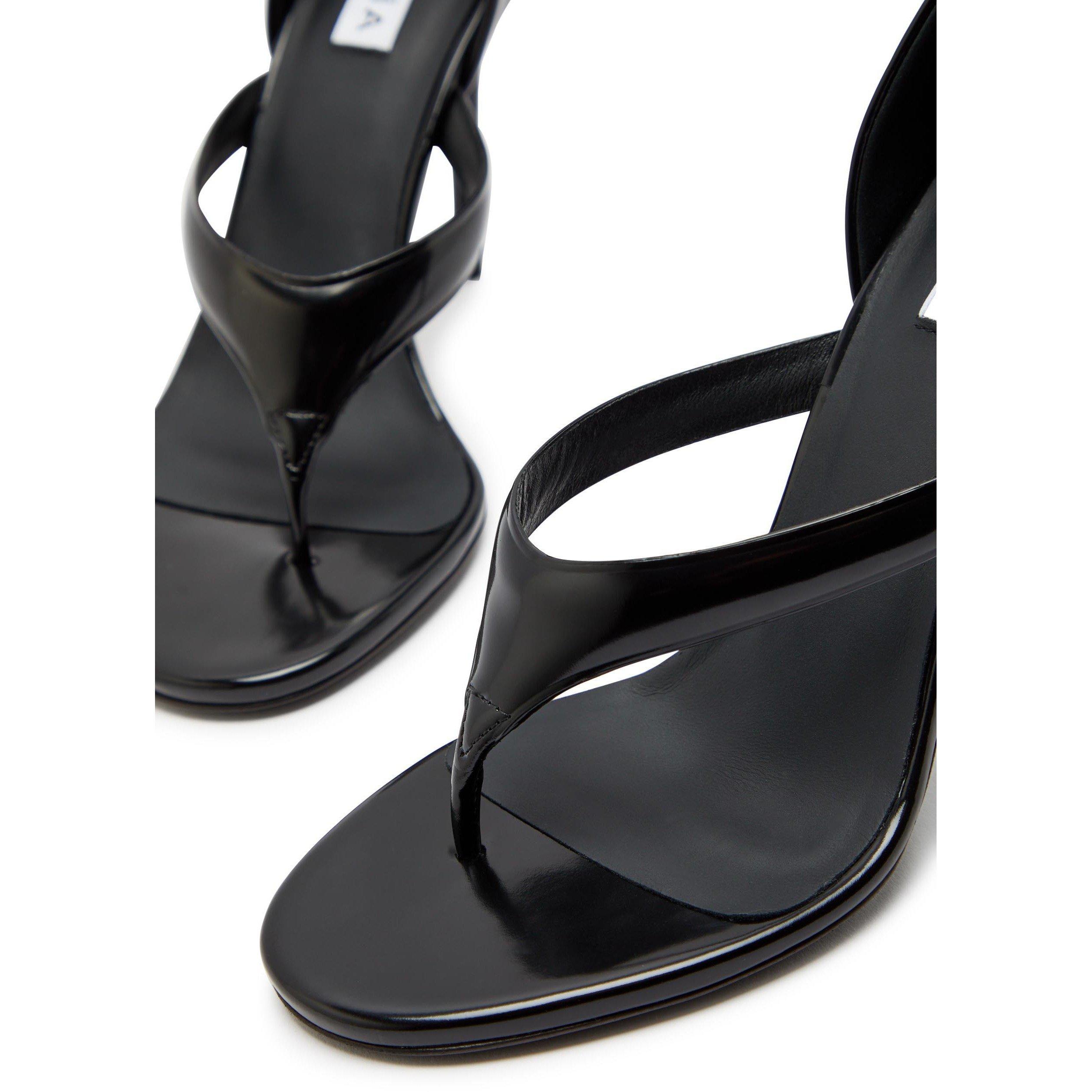BLACK - Alaia - Women's Infradito 90 Leather Heeled Sandals - 4