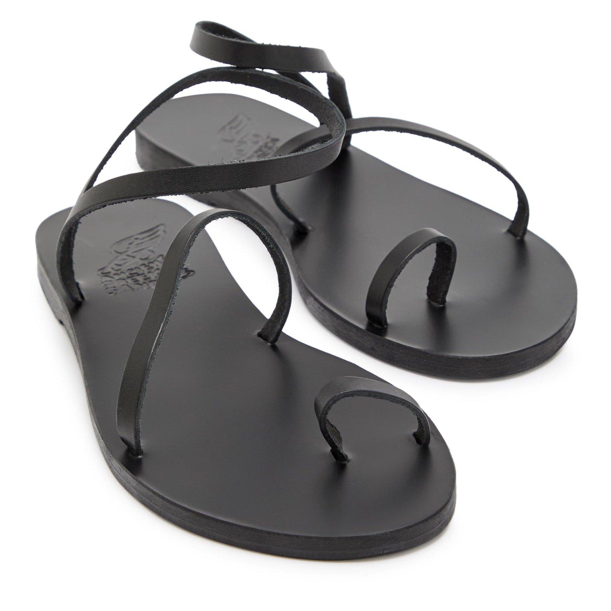 BLACK - Ancient Greek Sandals - APLI ELEFTHERIA FLAT SANDAL - 3