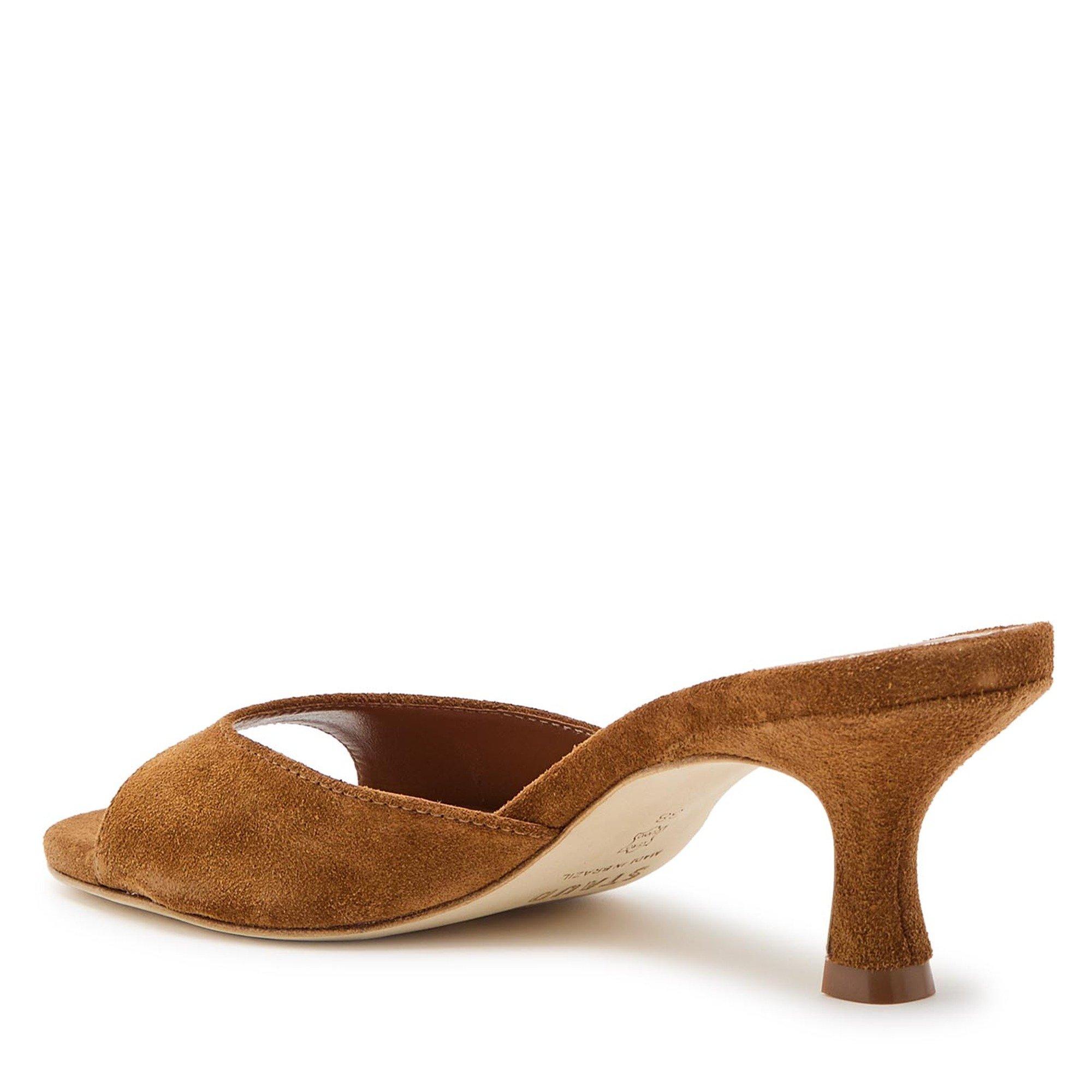 CAMEL - Staud - Women's Brigitte Suede Heeled Mules - 2