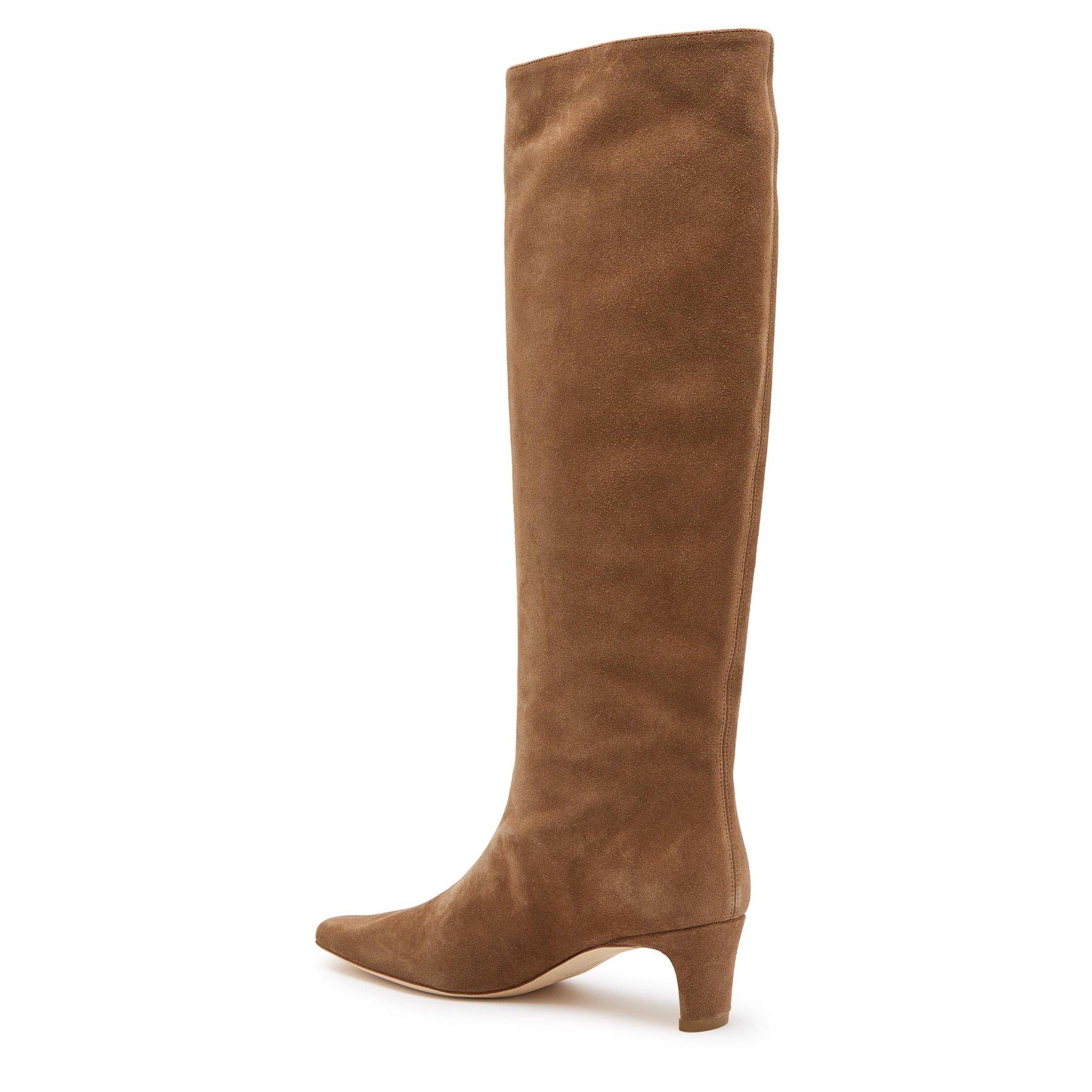 BEIGE - Staud - Women's Wally Suede Knee High Boots - 2