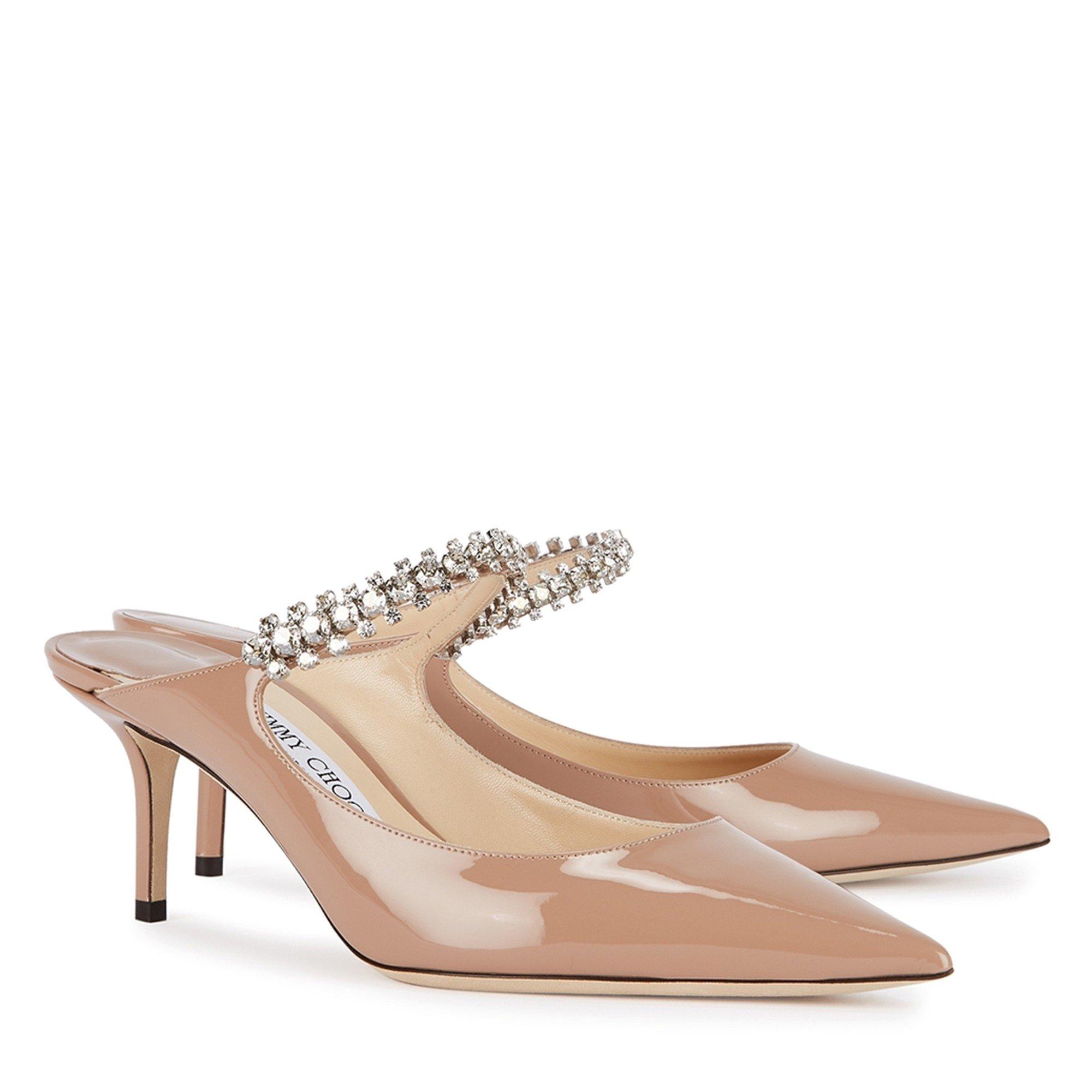 NUDE - Jimmy Choo - 65 BING PATENT MULE CRYSTAL - 2