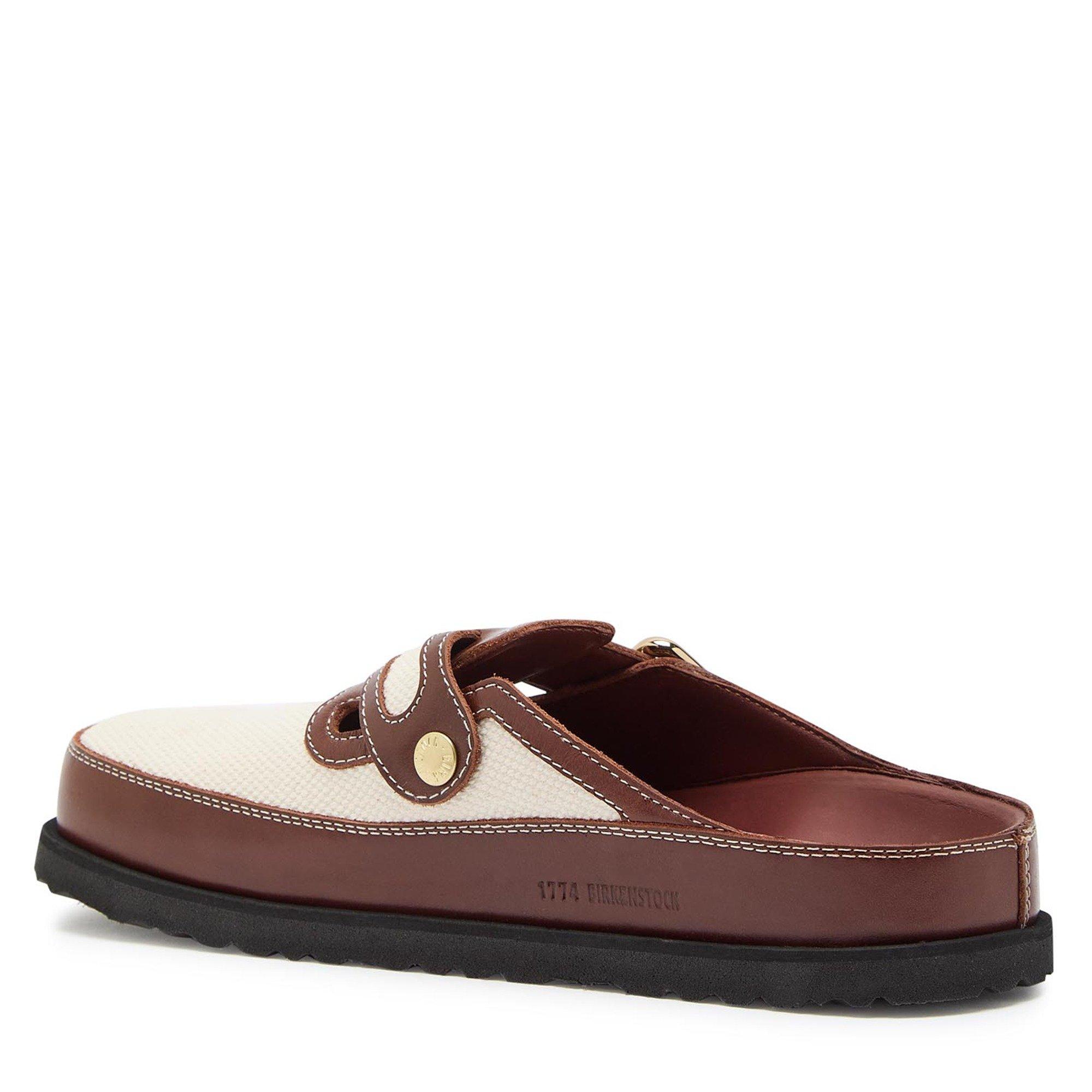 BROWN - Birkenstock 1774 - Women's Boston BB Canvas 1774 Clogs - 2