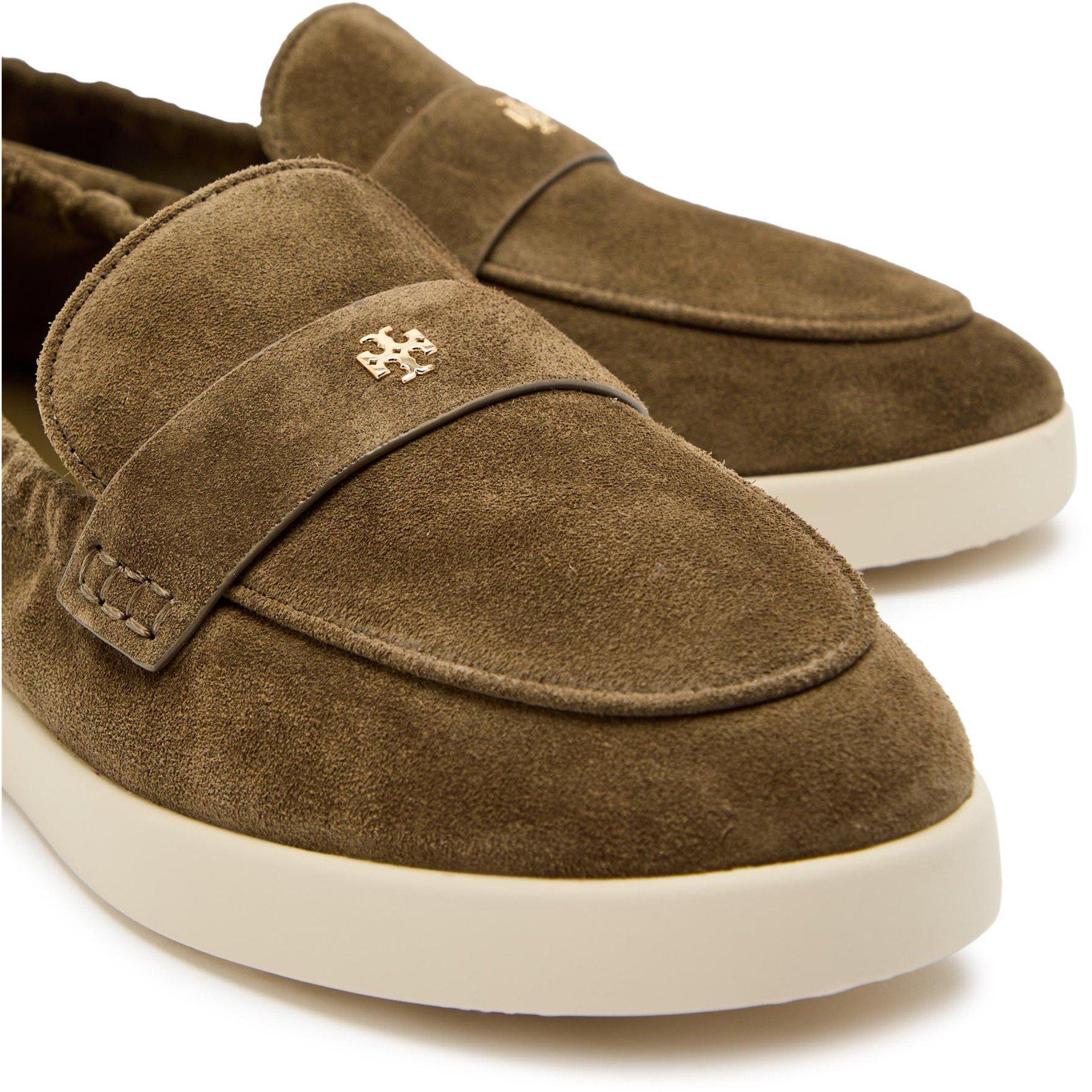 KHAKI - Tory Burch - Women's Ballet Sport Suede Loafers - 5