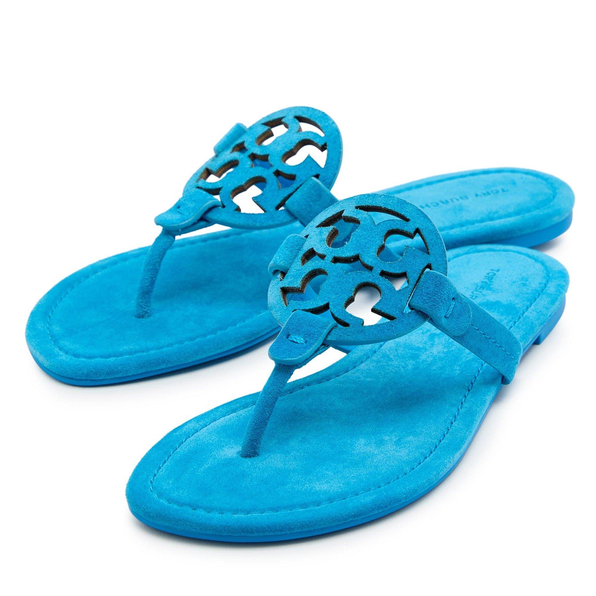 BLUE - Tory Burch - Women's Miller Suede Flat Sandals - 3