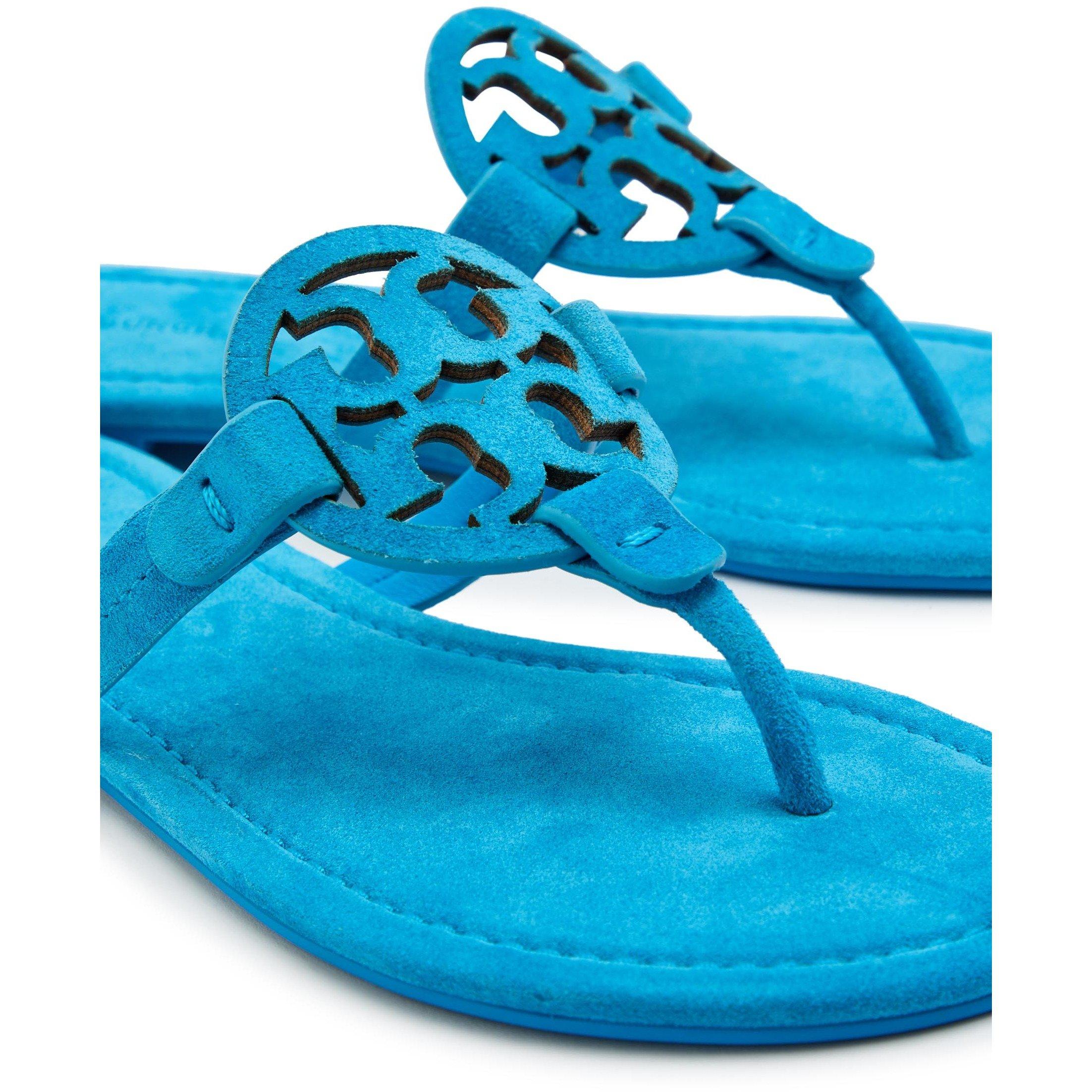 BLUE - Tory Burch - Women's Miller Suede Flat Sandals - 4