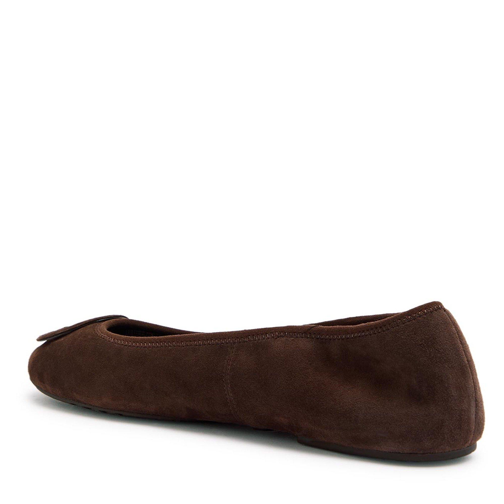 BROWN - Tory Burch - Women's Reva Travel Suede Ballet Pumps - 2