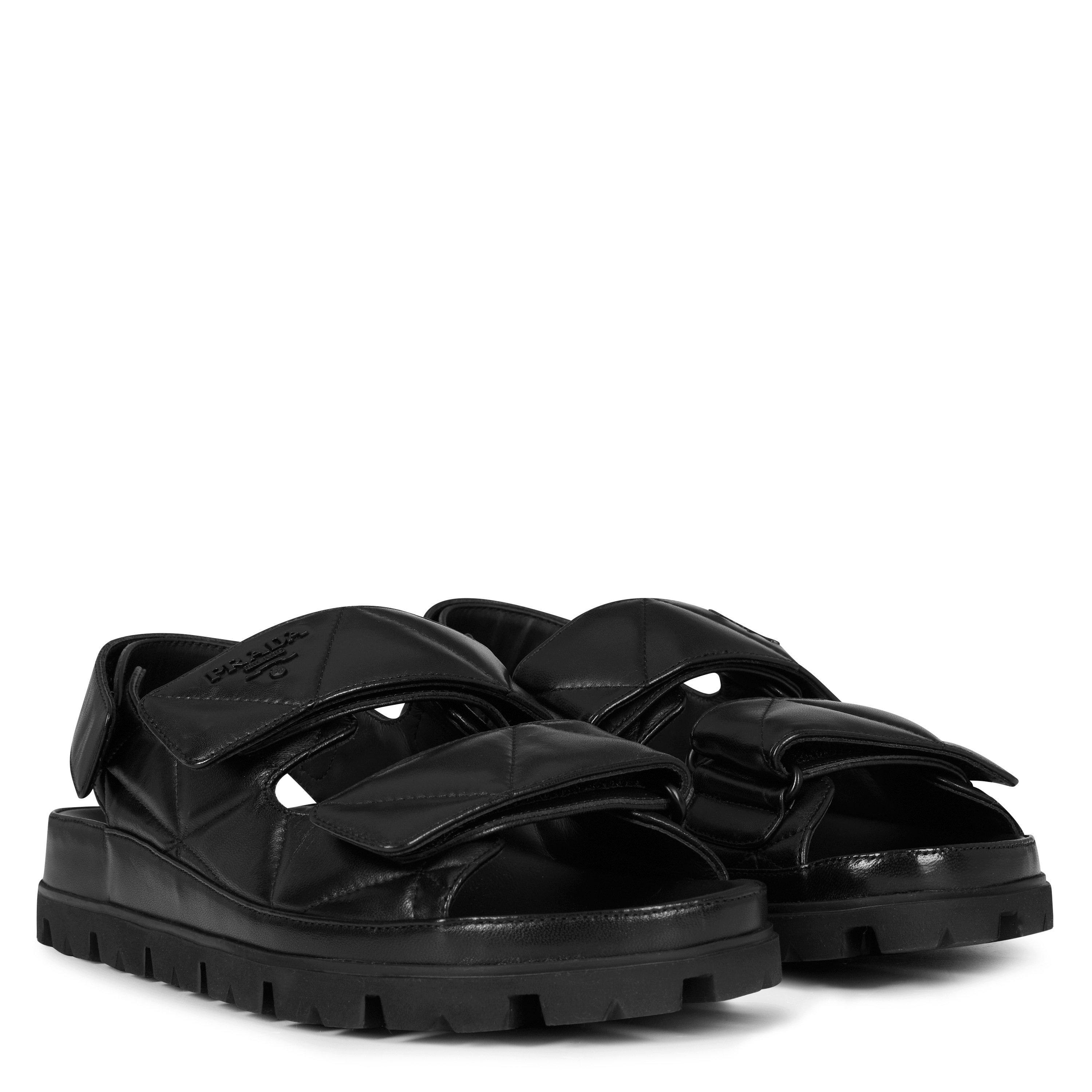 Nero F0002 - Prada - Women'S Leather Grandad Sandals - 4
