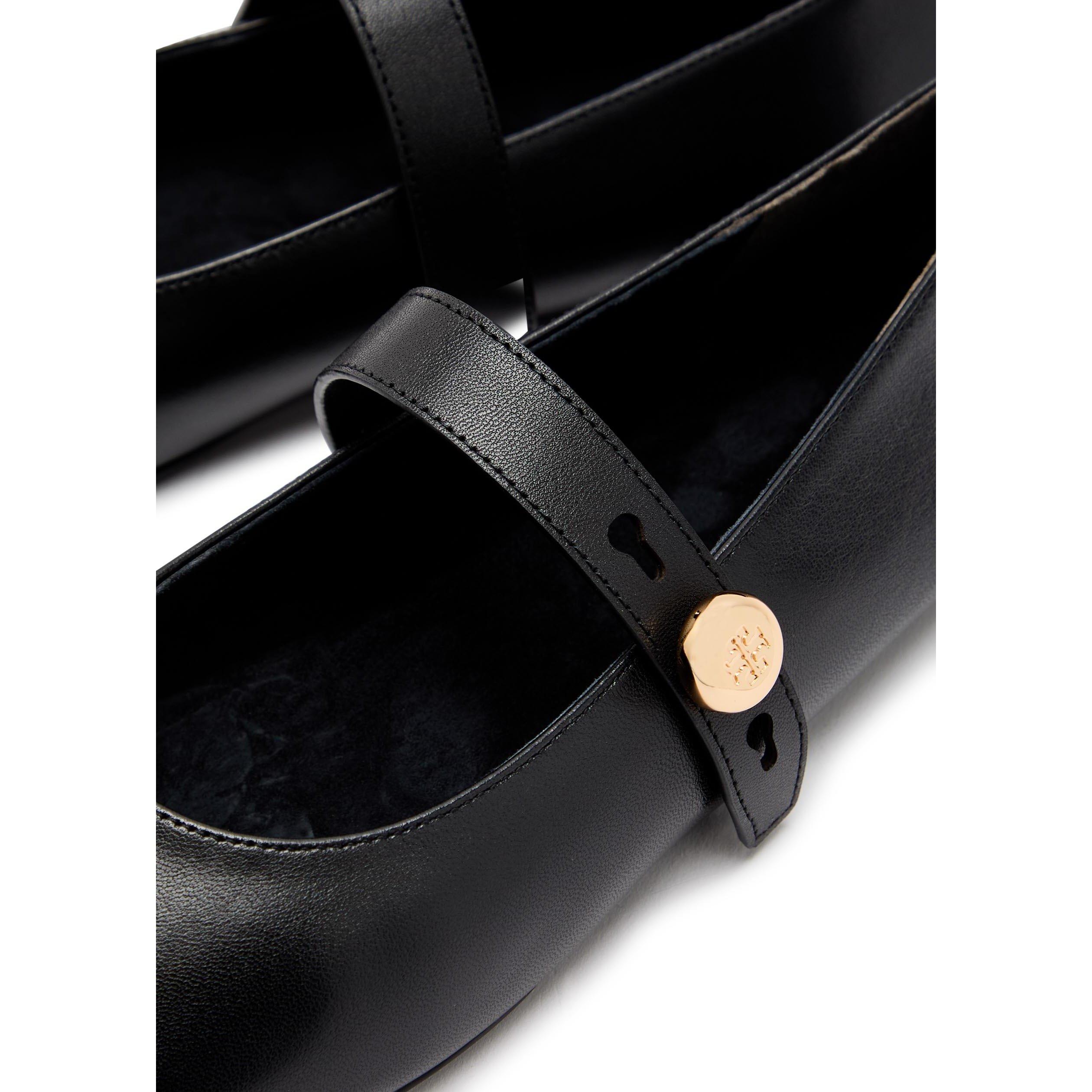 BLACK - Tory Burch - Women's Romy Leather Mary Janes - 4