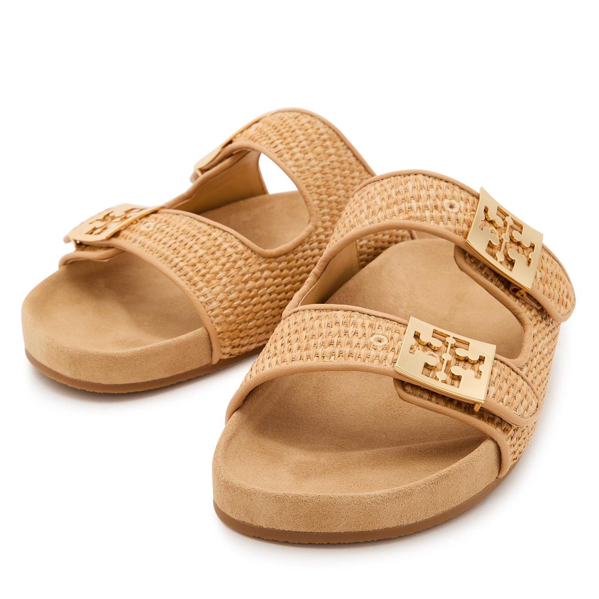 CAMEL - Tory Burch - Women's Mellow Raffia Flat Sandals - 3