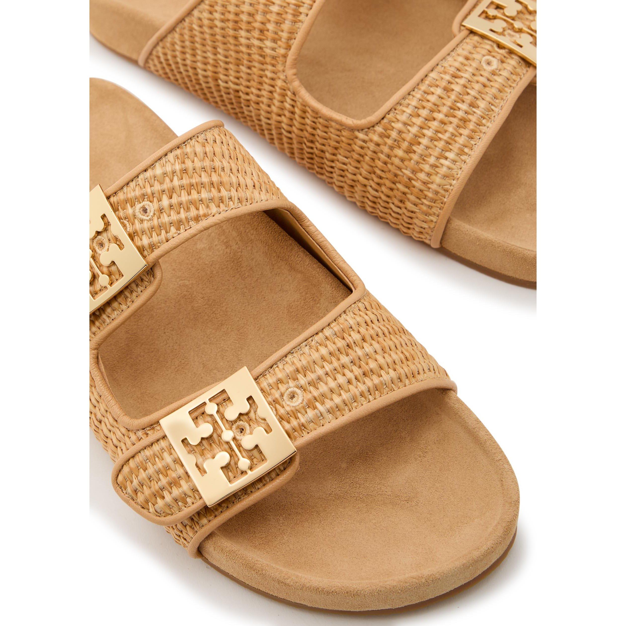 CAMEL - Tory Burch - Women's Mellow Raffia Flat Sandals - 4