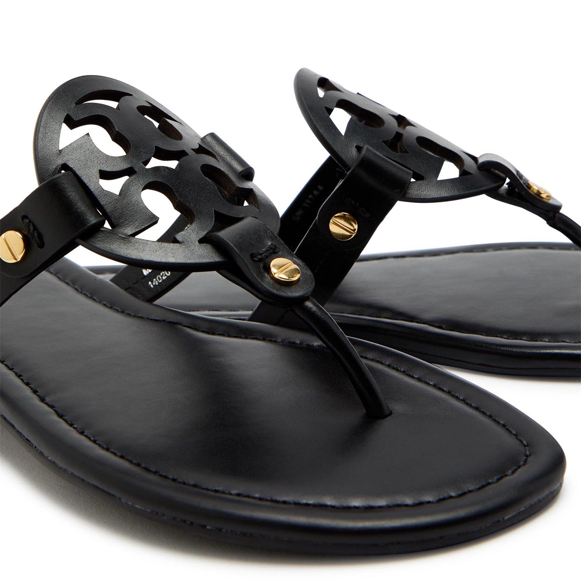 BLACK - Tory Burch - Women's Miller Flat Sandals - 4
