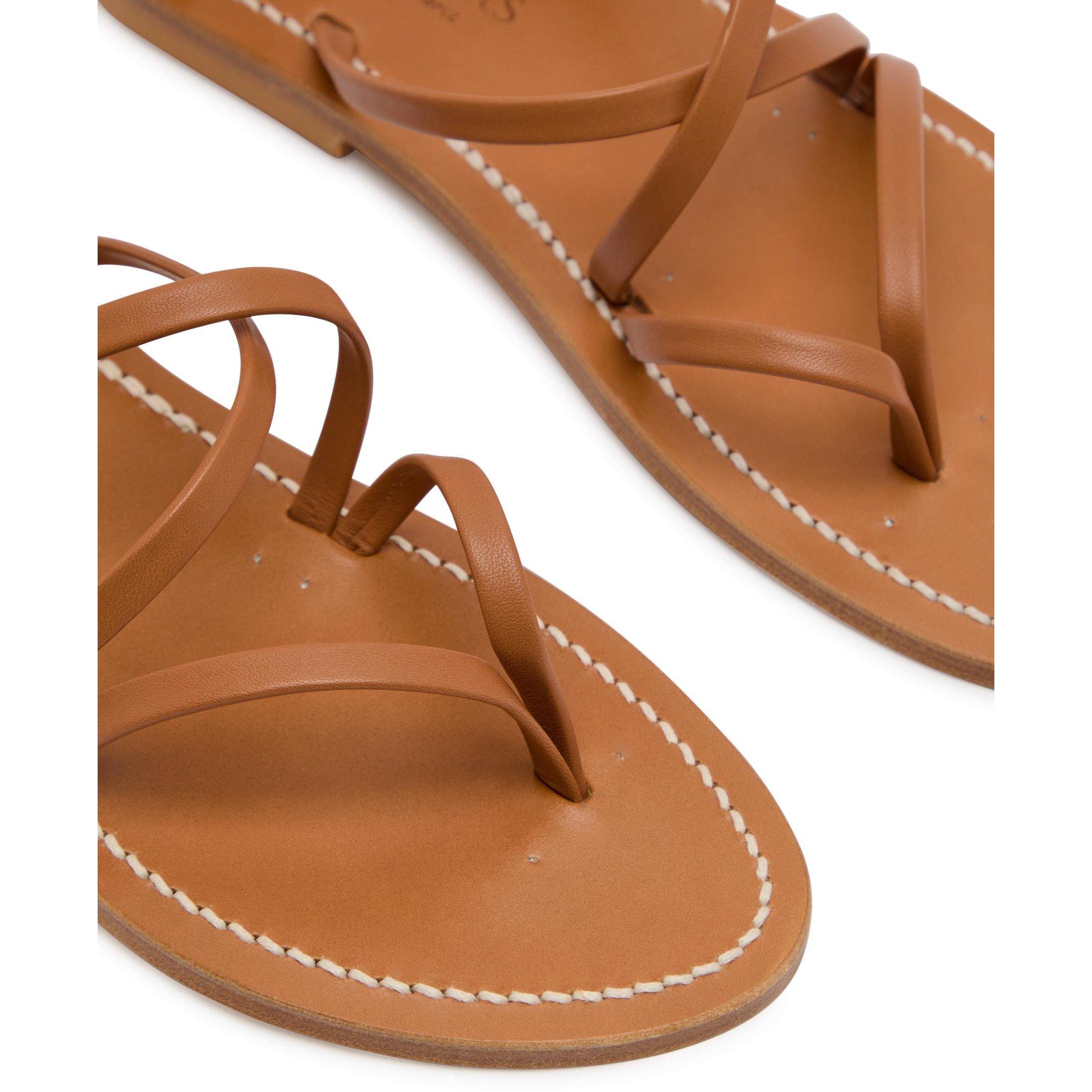 BROWN - Unknown - Women's Epicure F Leather Flat Sandals - 5