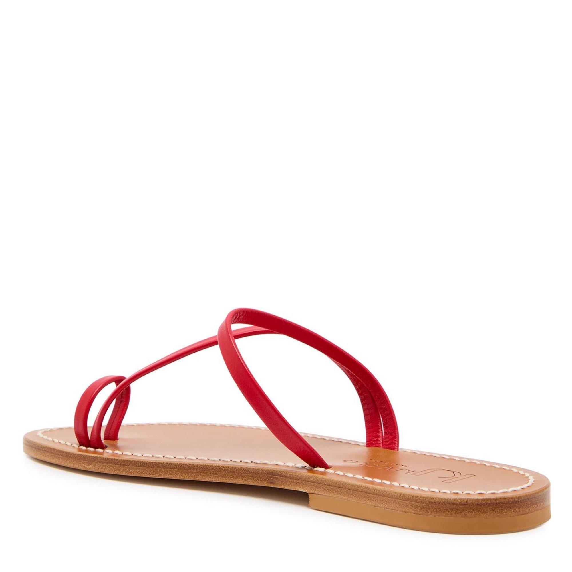 RED - Unknown - Women's Actium F Leather Flat Sandals - 2
