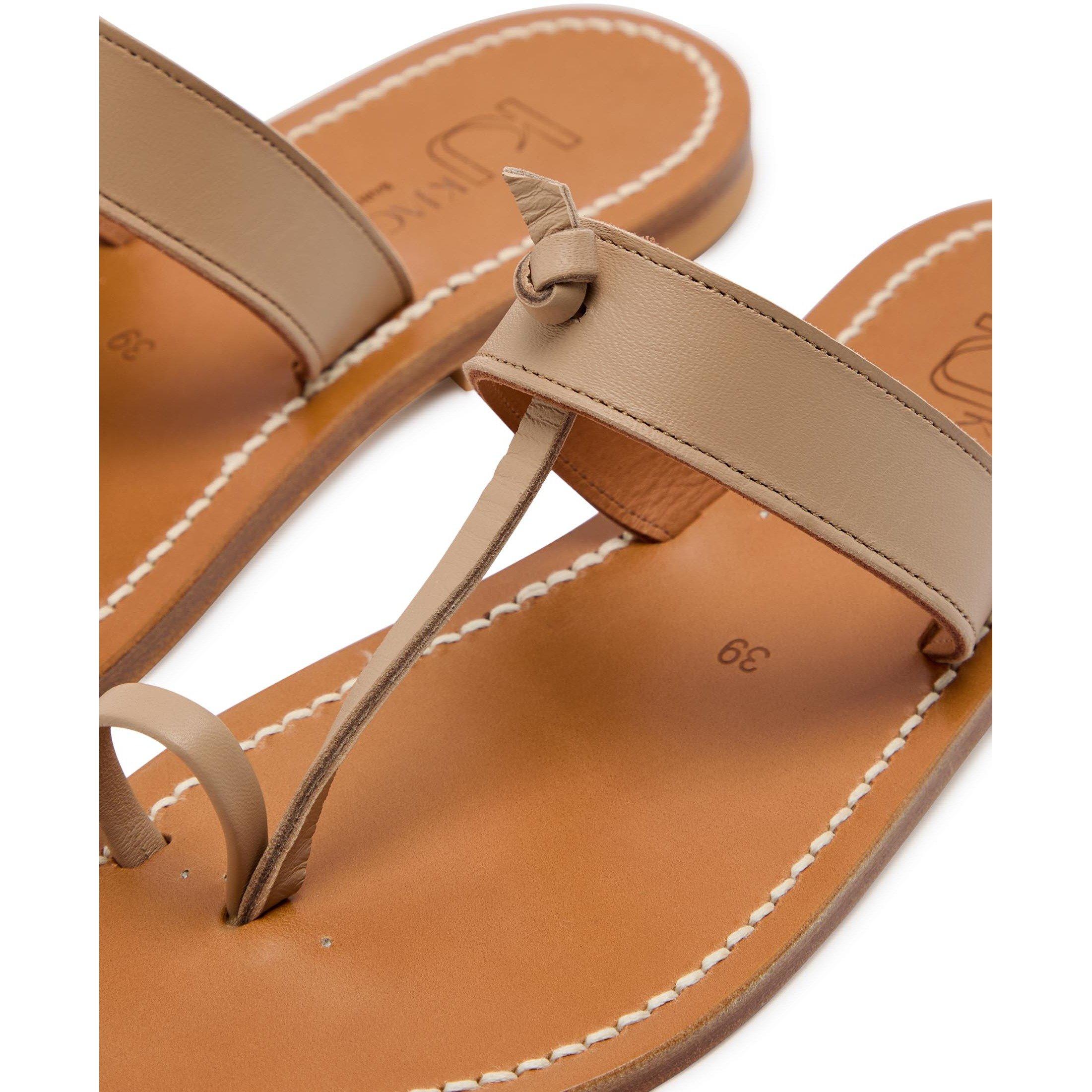 CAMEL - Unknown - Women's Ganges F Leather Flat Sandals - 5