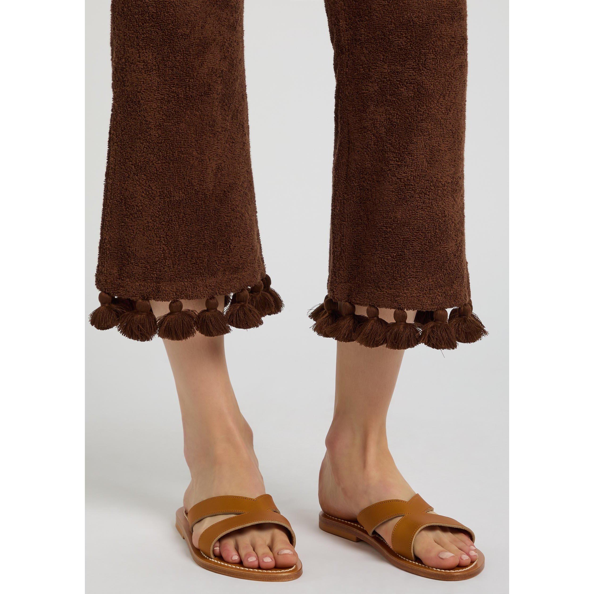 BROWN - Unknown - Women's Kalomira F Leather Flat Sandals - 3