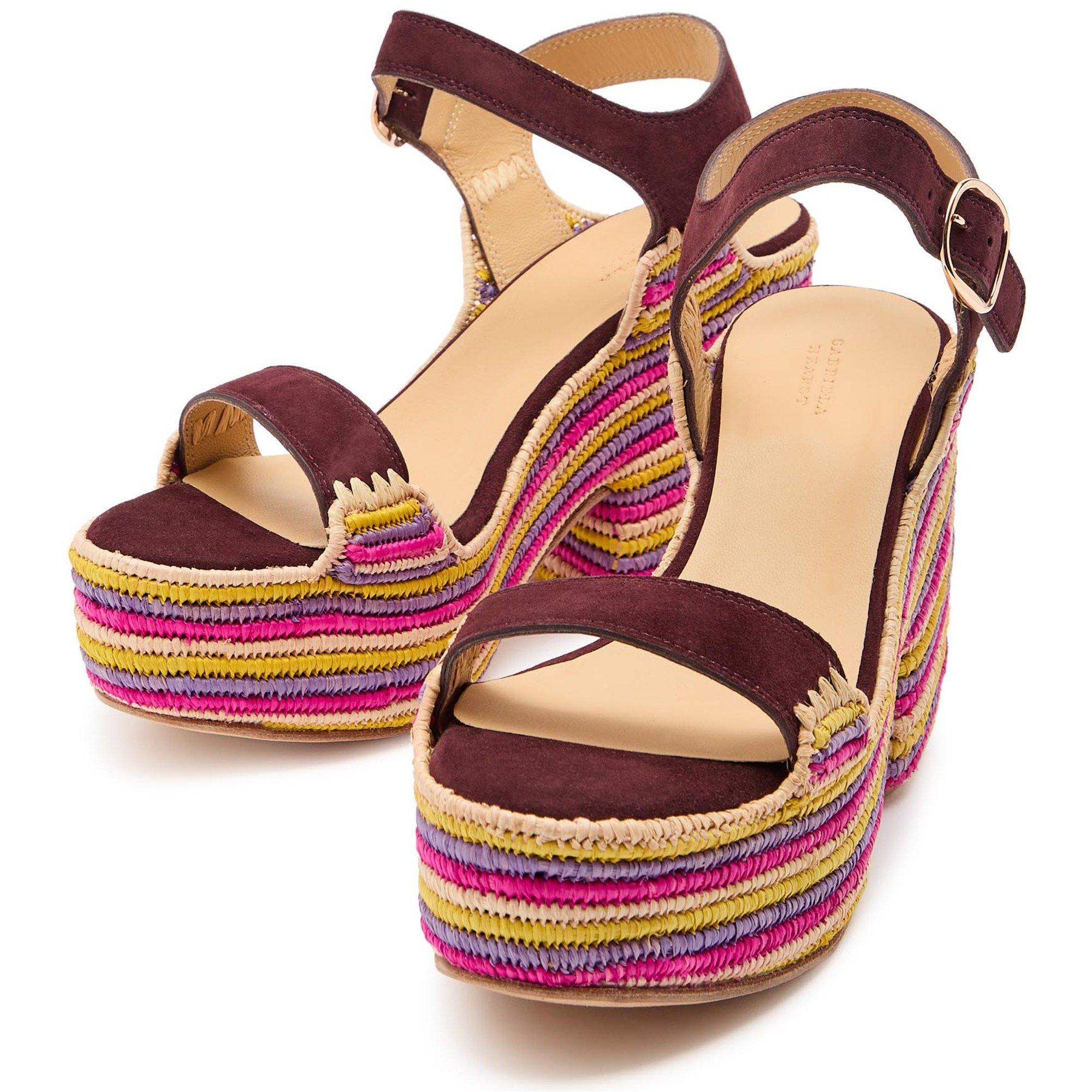 MULTICOLOURED - Gabriela Hearst - Women's Sardis Suede Heeled Platform Sandals - 3