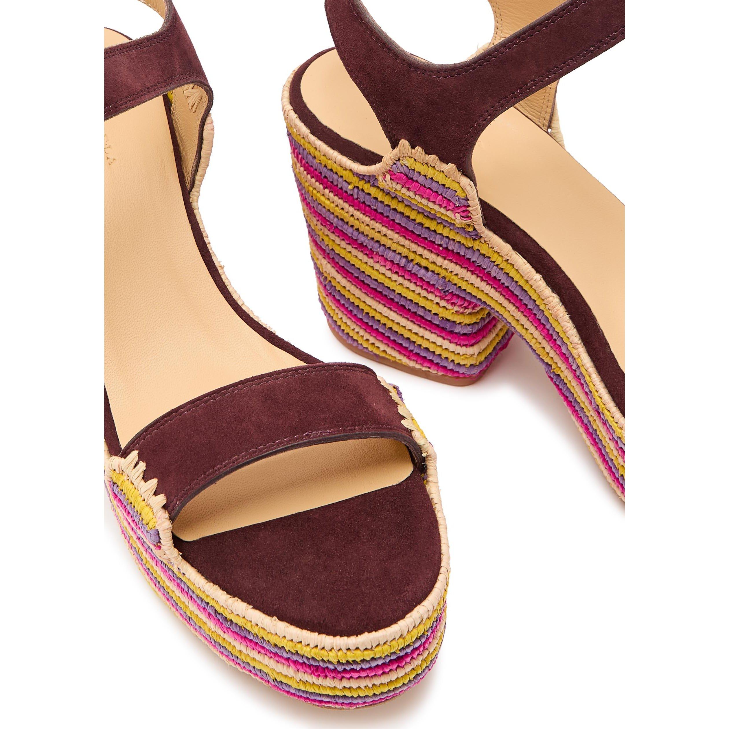 MULTICOLOURED - Gabriela Hearst - Women's Sardis Suede Heeled Platform Sandals - 4