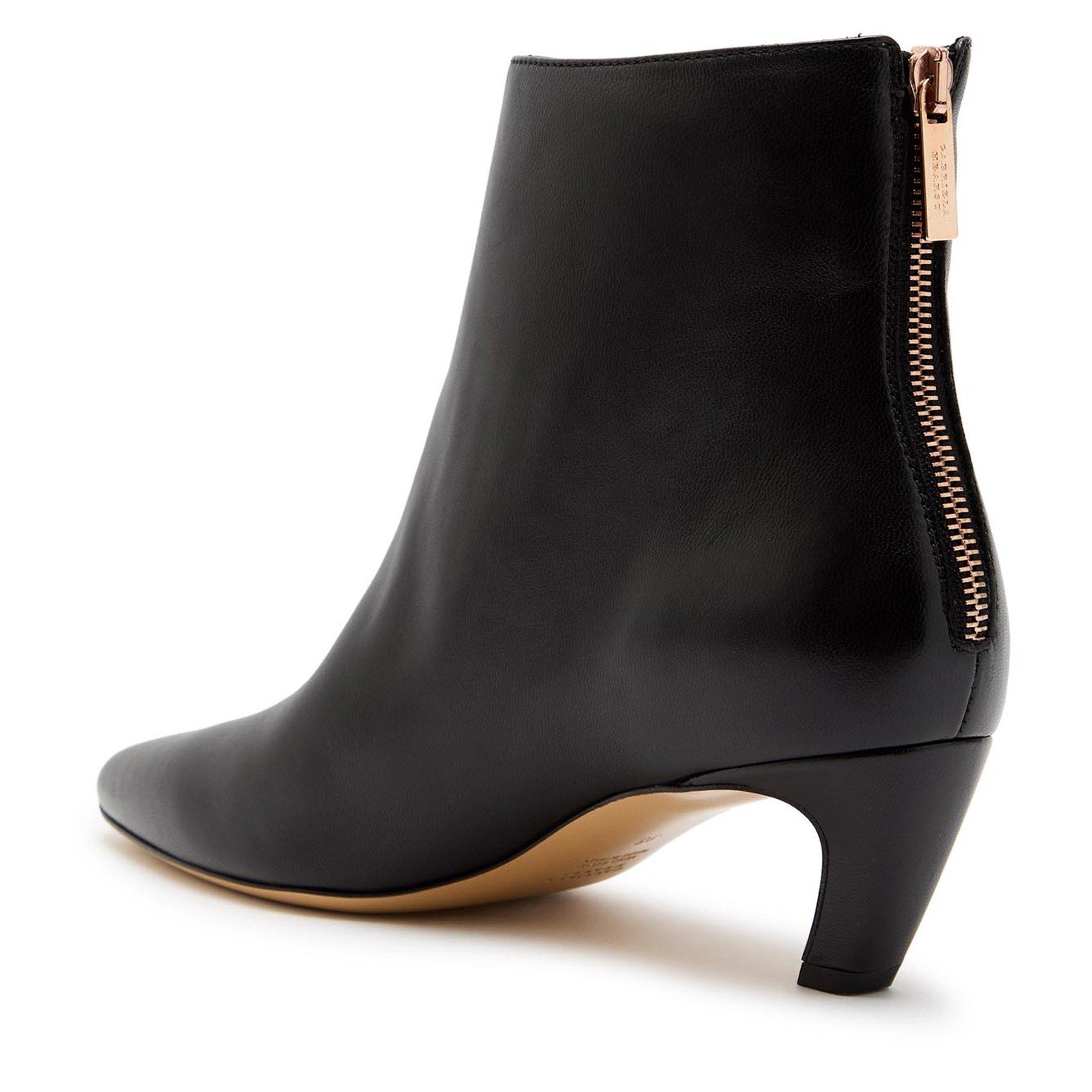 BLACK - Gabriela Hearst - Women's Clayton Leather Pointed-Toe Kitten-Heel Ankle Boots - 2